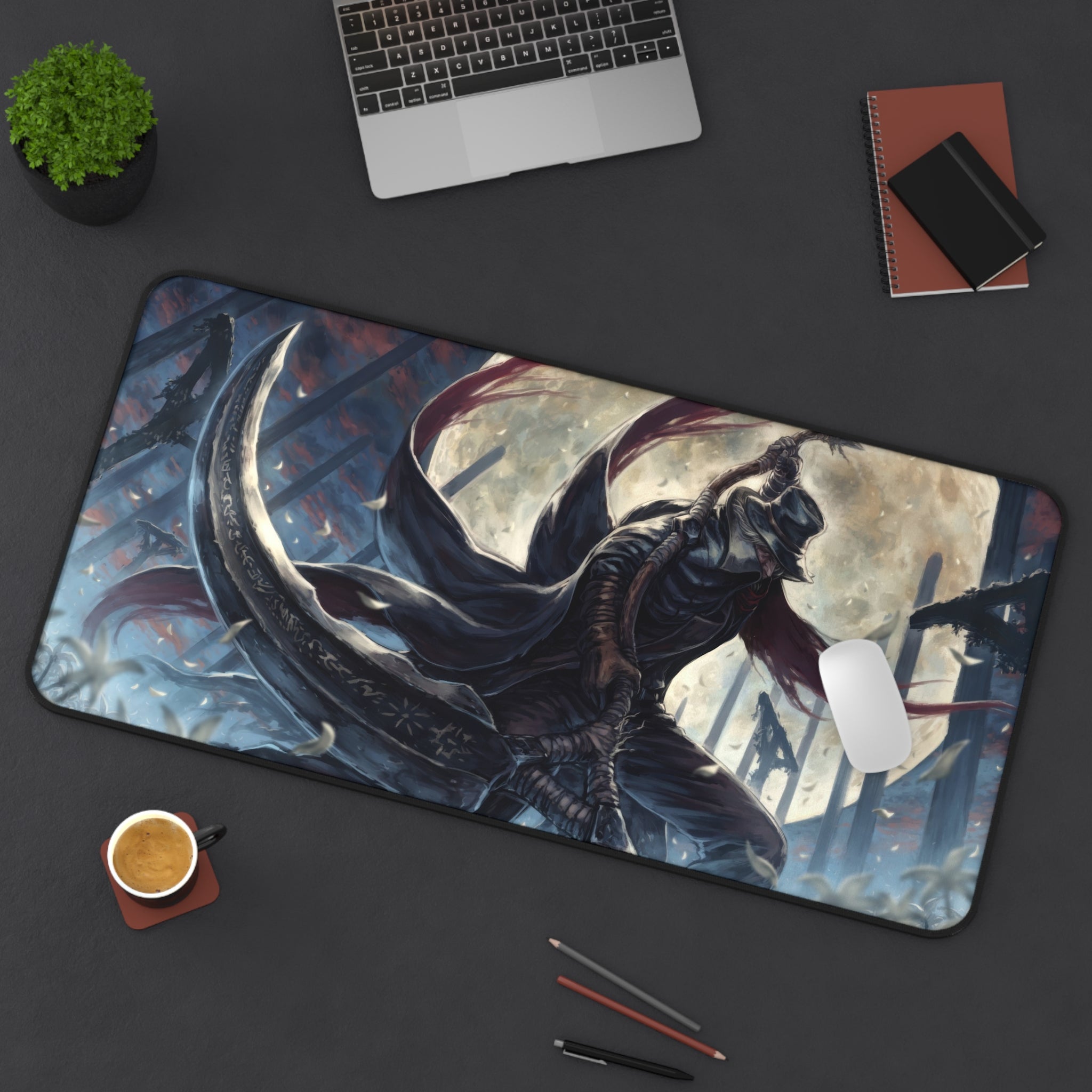 bloodborne-gehrman-the-first-hunter-mouse-pad-scenery-castle-desk-pad-large-gaming-desk-mat-fantasy-