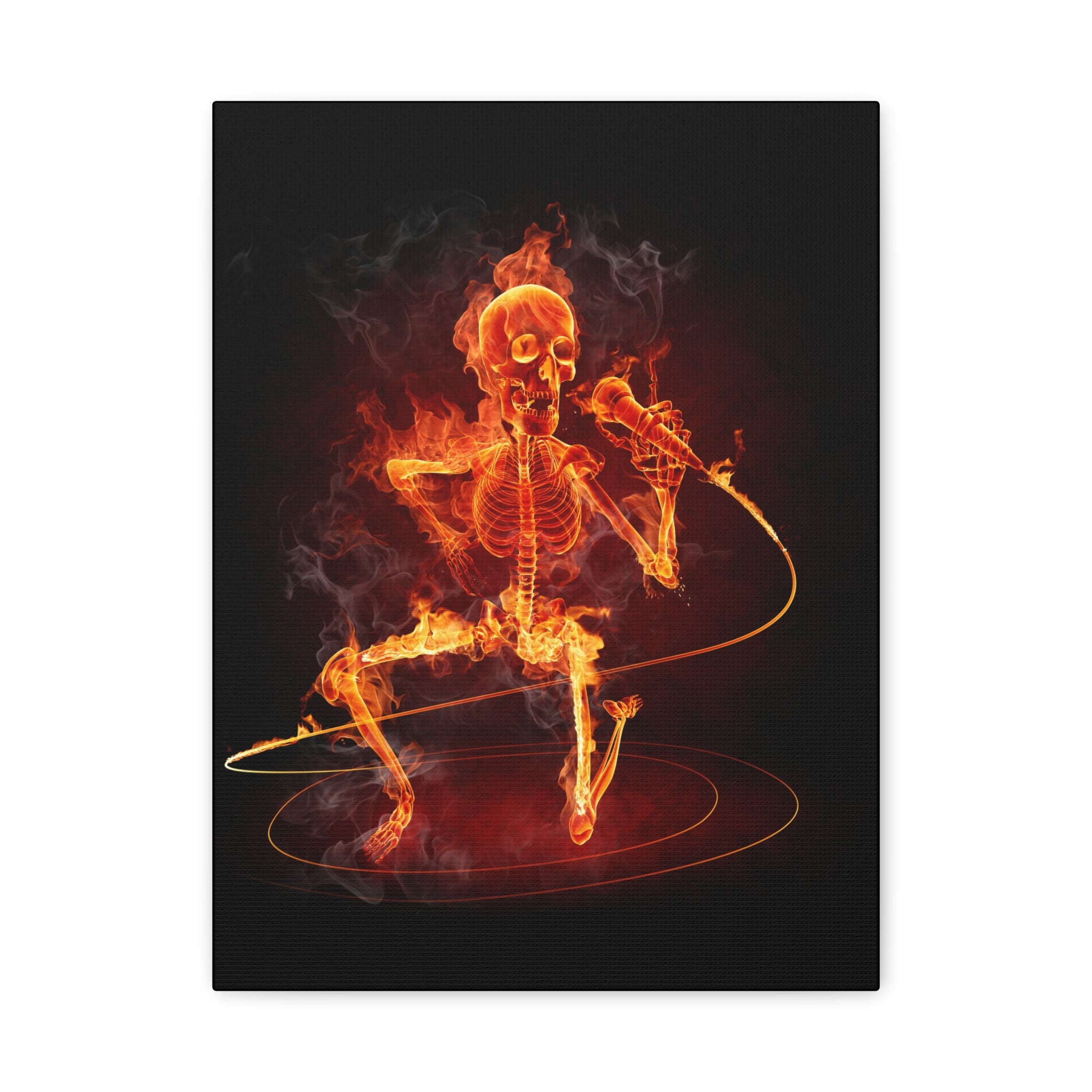 canvas-print-music-microphone-bones-fire-skull-home-decor-living-room-decor-rockn-roll-decor