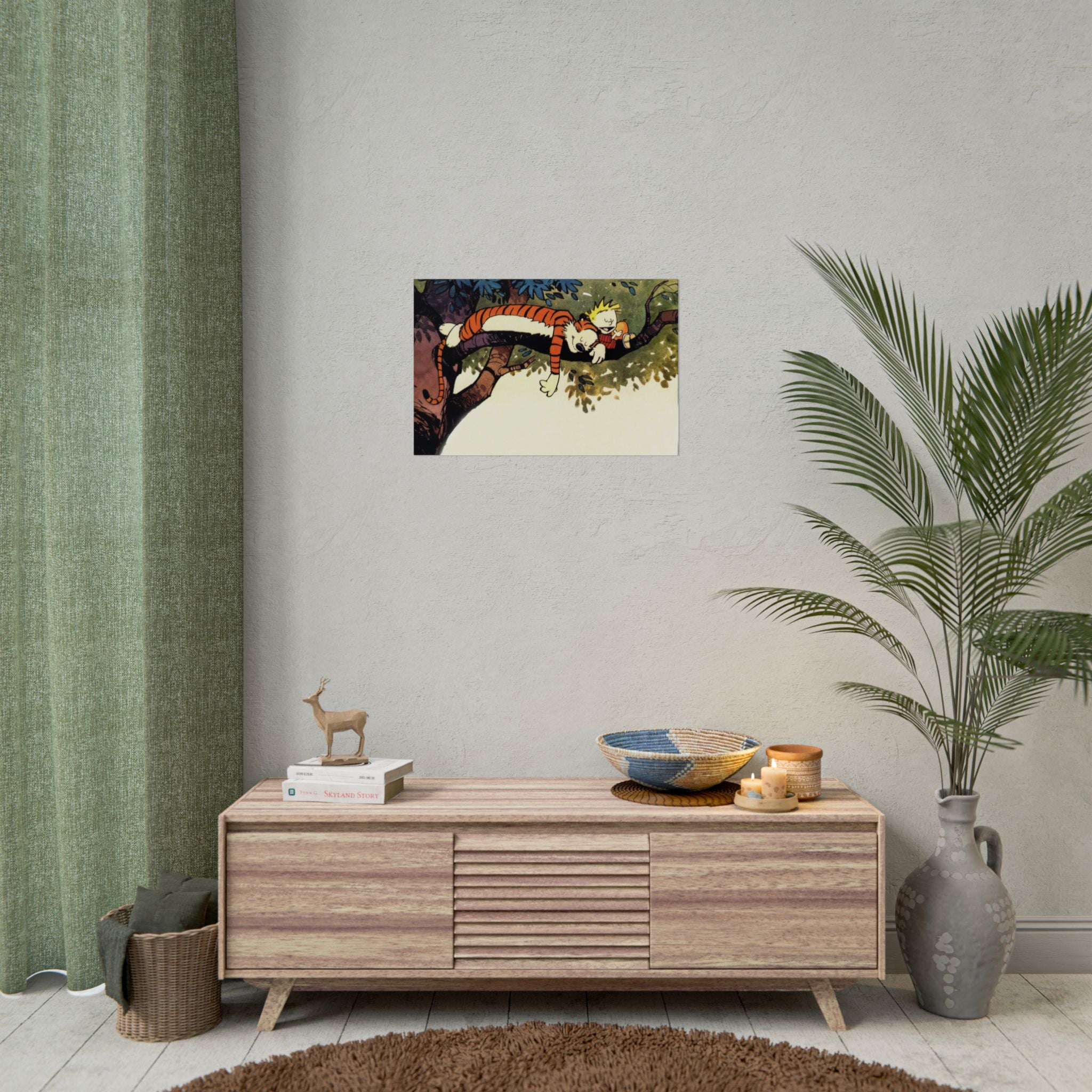 Calvin and Hobbes Poster Wall Art - Nostalgic Cartoon Wall Decor - Unique Birthday Gift for Fans - Timeless Comic Book Art