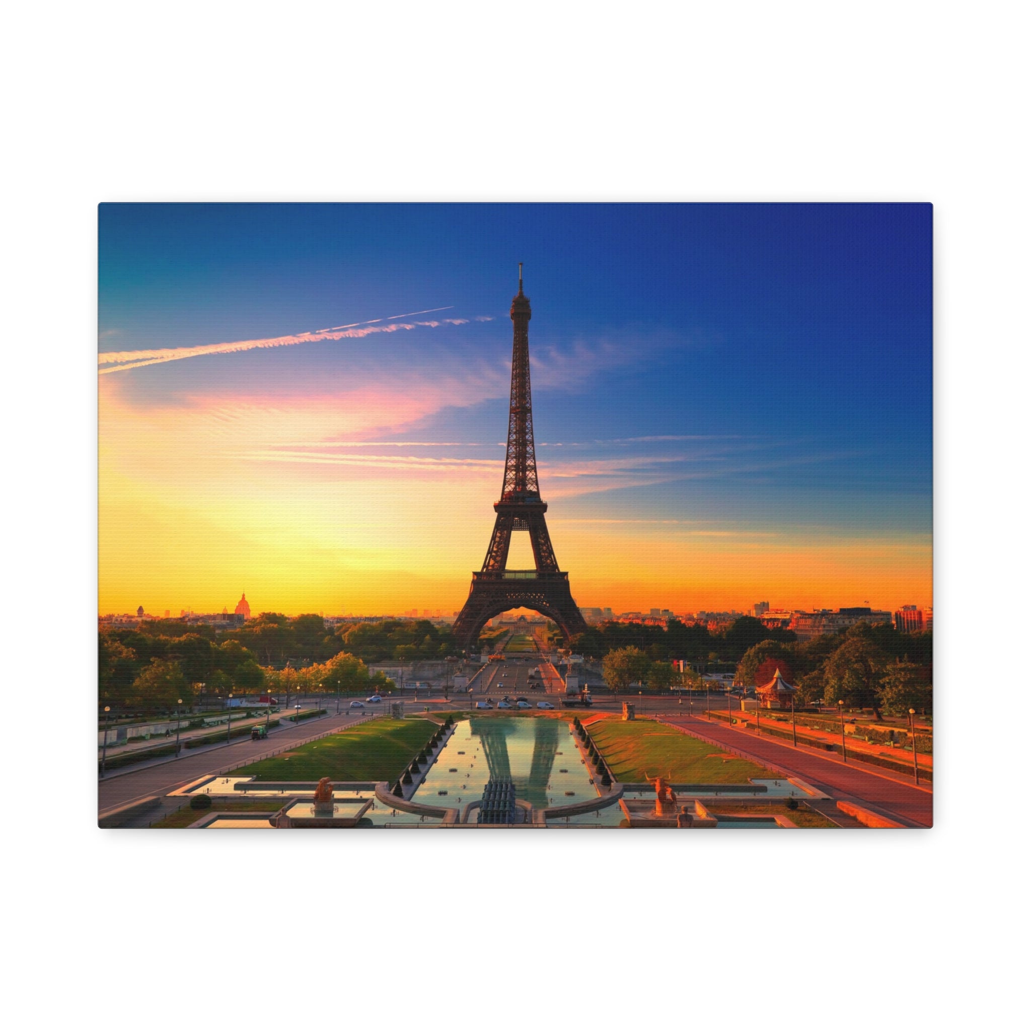 canvas-wall-art-paris-sunset-france-matte-stretched-print-beautiful-landscape-home-decor-room-decor-wall-hanging-office-art