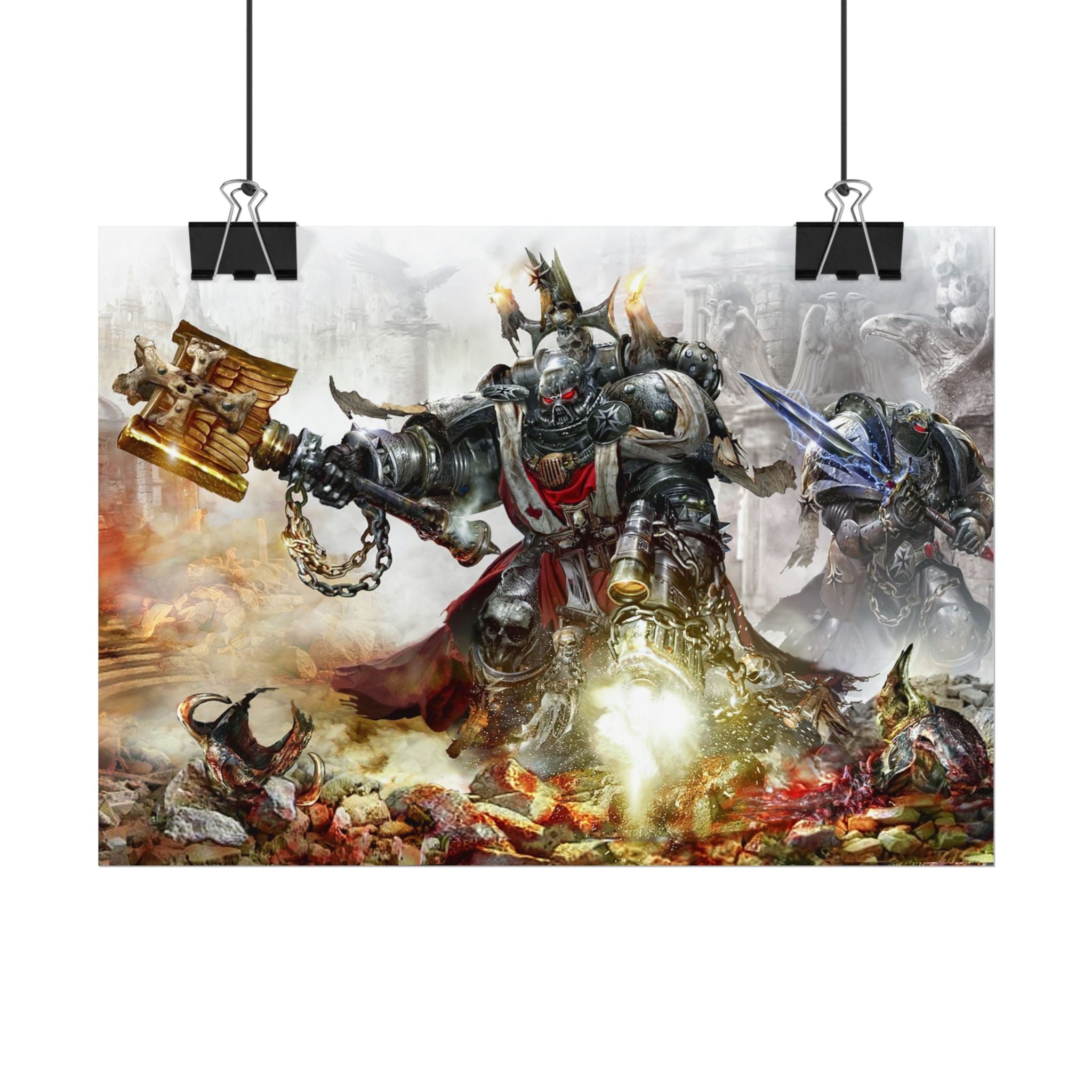 Warhammer 40K Imperial Guard Poster Print — Rolled Wall Art for Gamers & Collectors, Space Marine Wall Art, Gaming Room Decor