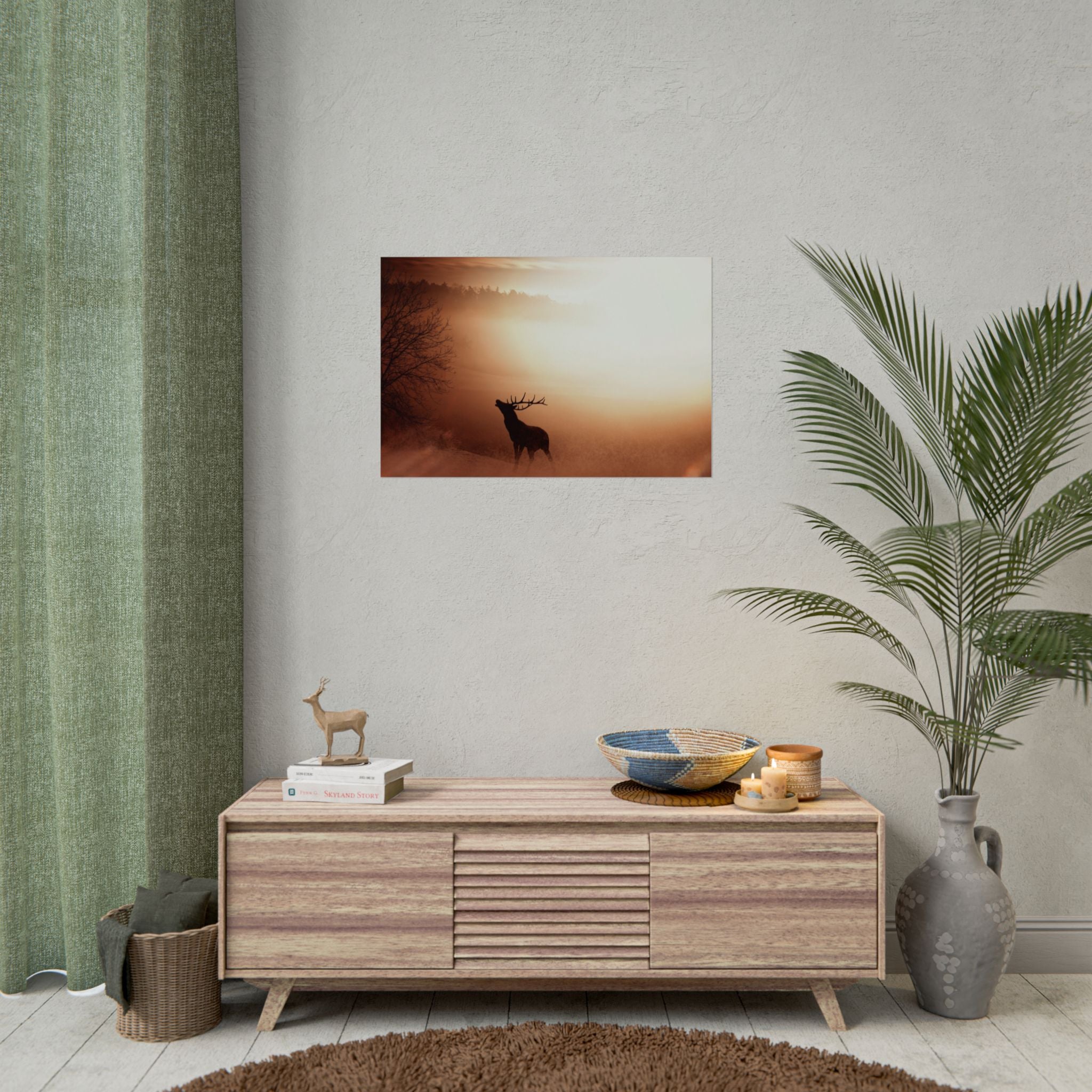 poster-print-elk-in-forest-sunset-scenery-nature-home-decor-animal-wall-art-wildlife-decor-farmhouse-wall-art-elk-prints-post