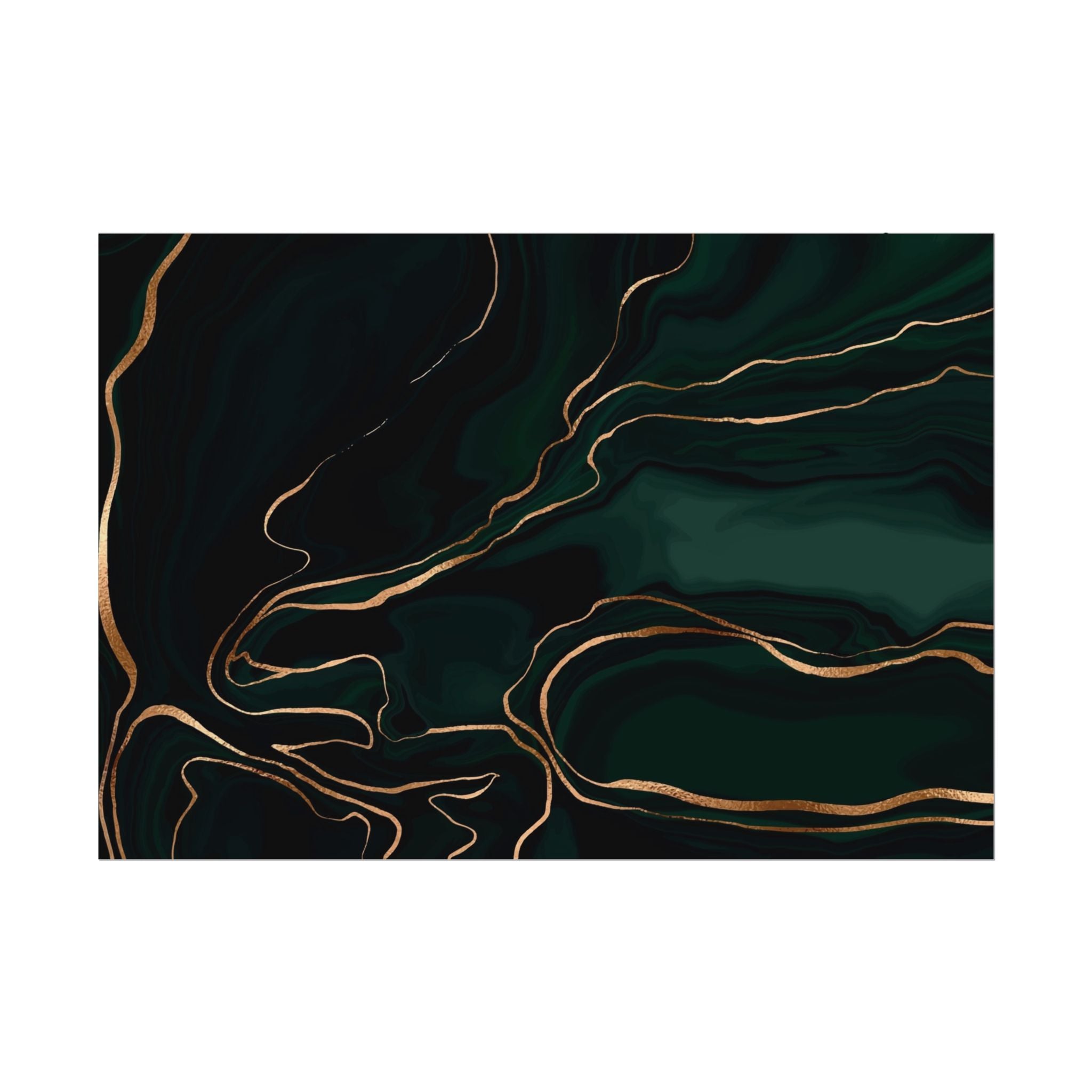 Abstract Green Gold Poster Print - Wall Art, Home Decor, Office Decor, Green Canvas Bedroom, Modern Art, Green Print