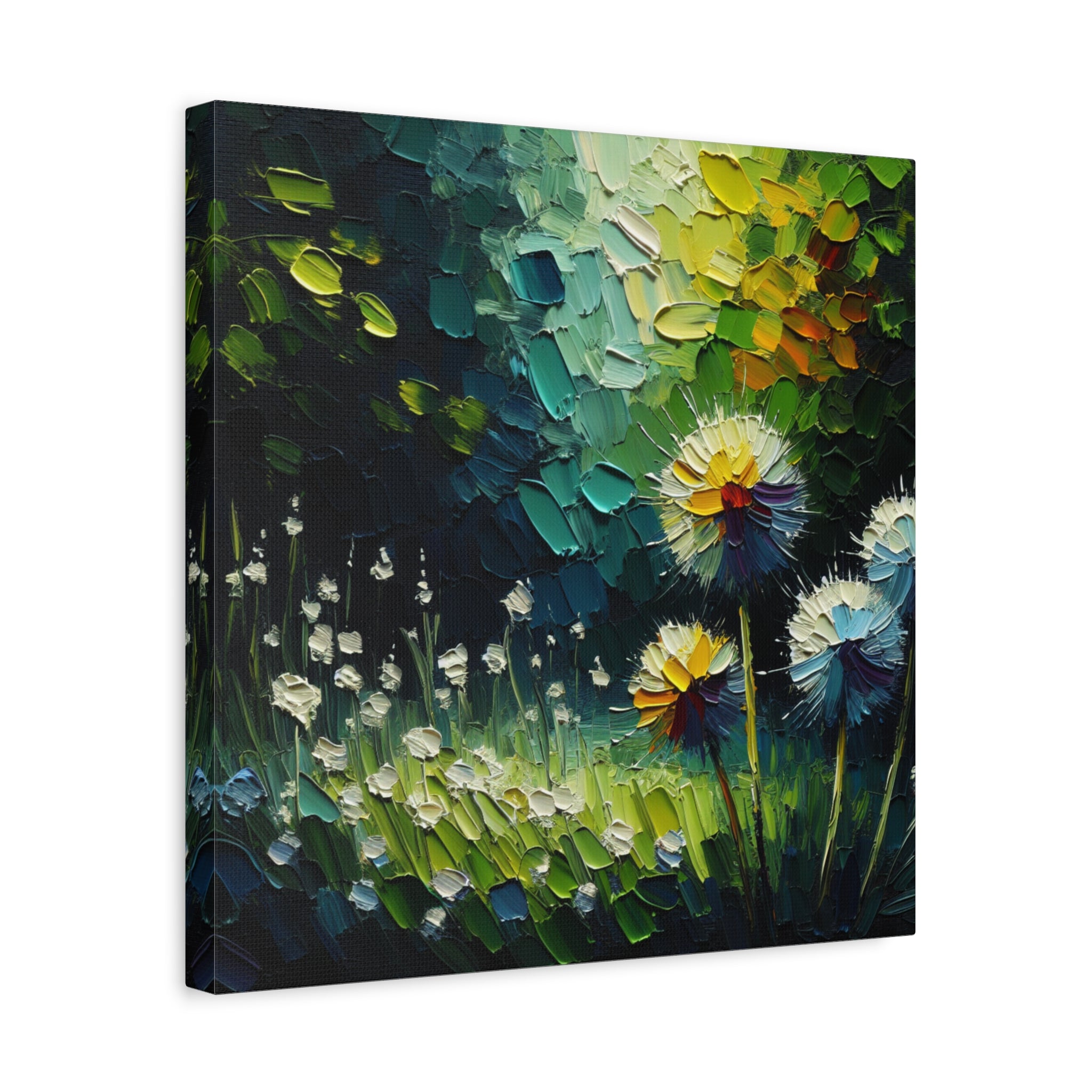 canvas-print-impasto-dandelion-wall-art-matte-canvas-oil-painting-stretched-wall-art-home-decor-floral-print-gift-for-nature-