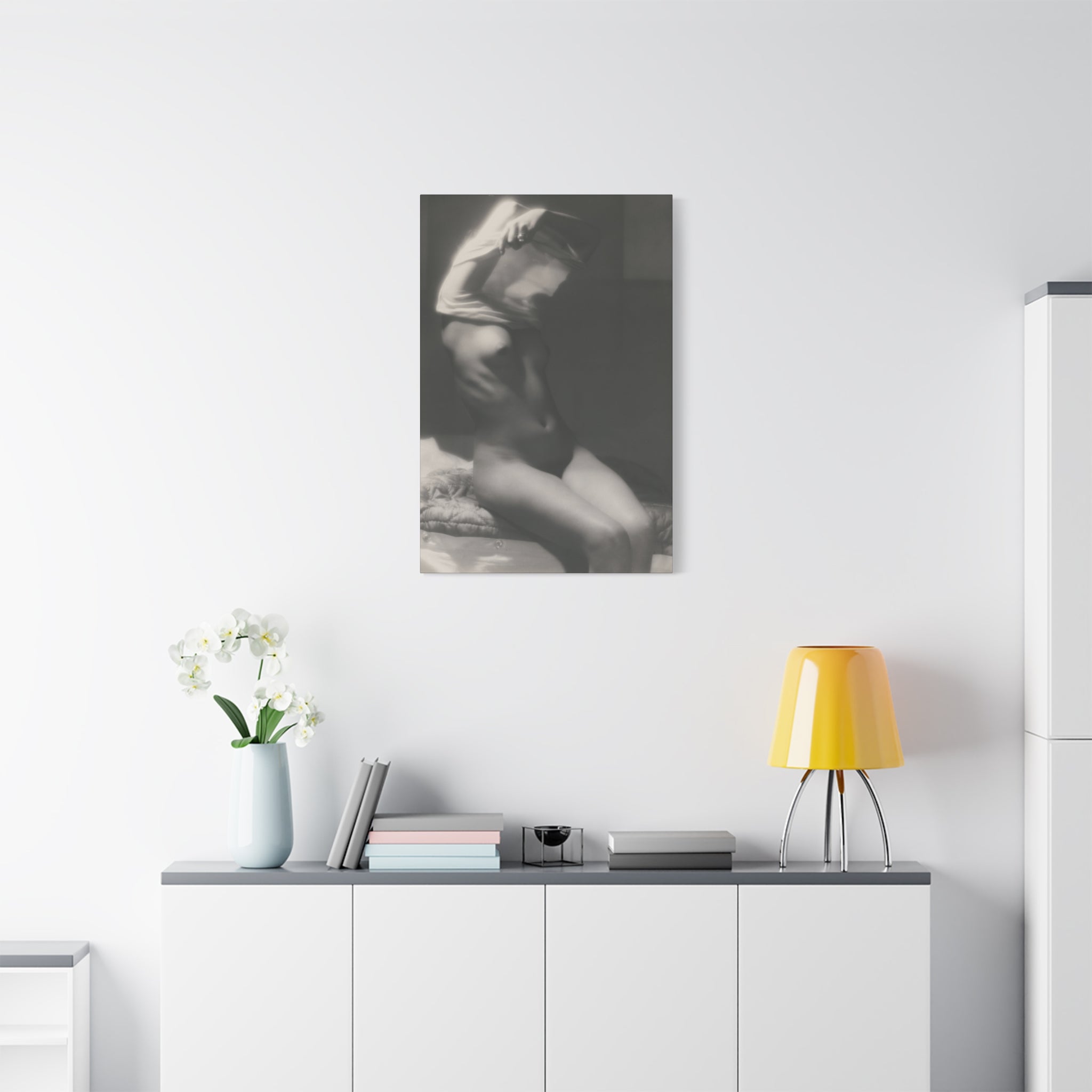 canvas-print-vor-dem-schlafen-gehen-by-michael-heumuller-black-and-white-photography-nude-art-wall-decor-stretched-canvas-art