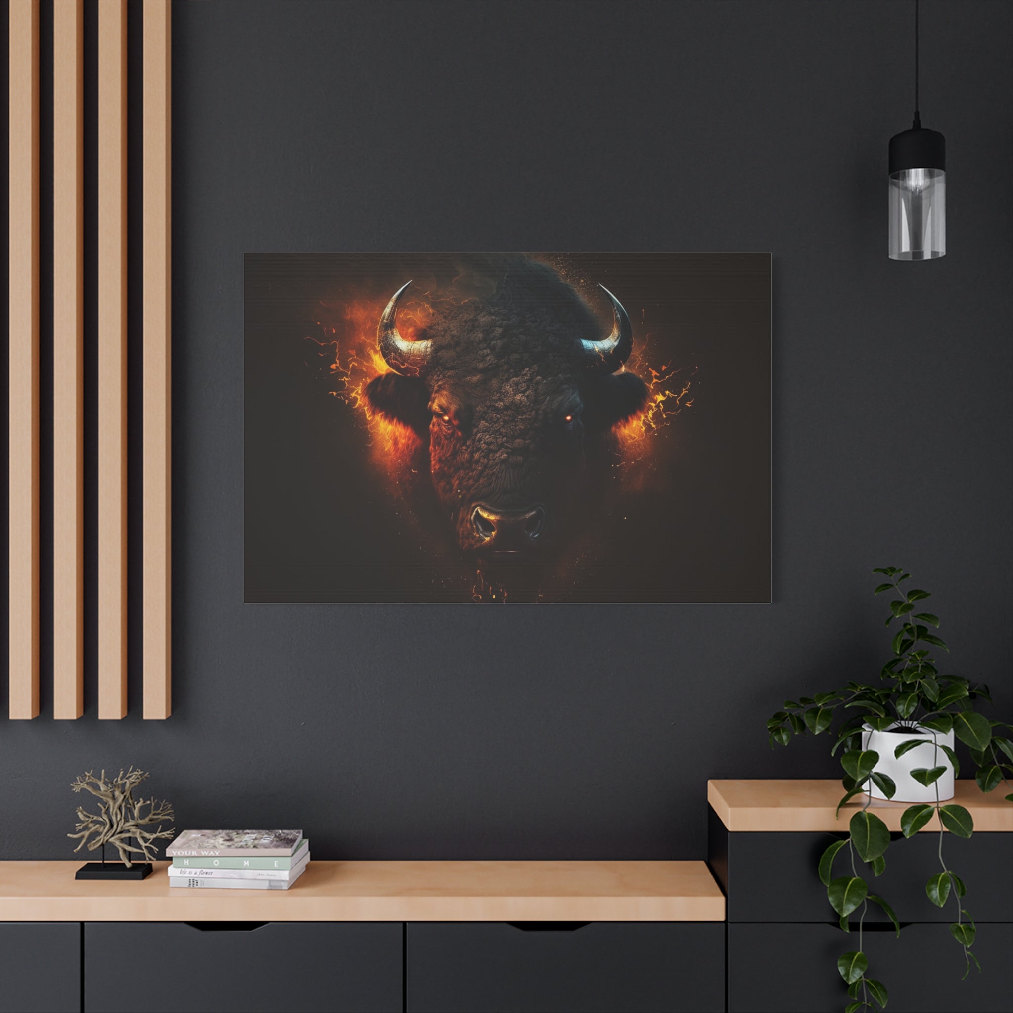canvas-print-bison-art-wall-decor-buffalo-gift-wildlife-home-decoration-western-bison-painting-nature-lover-gift-farm-house-w