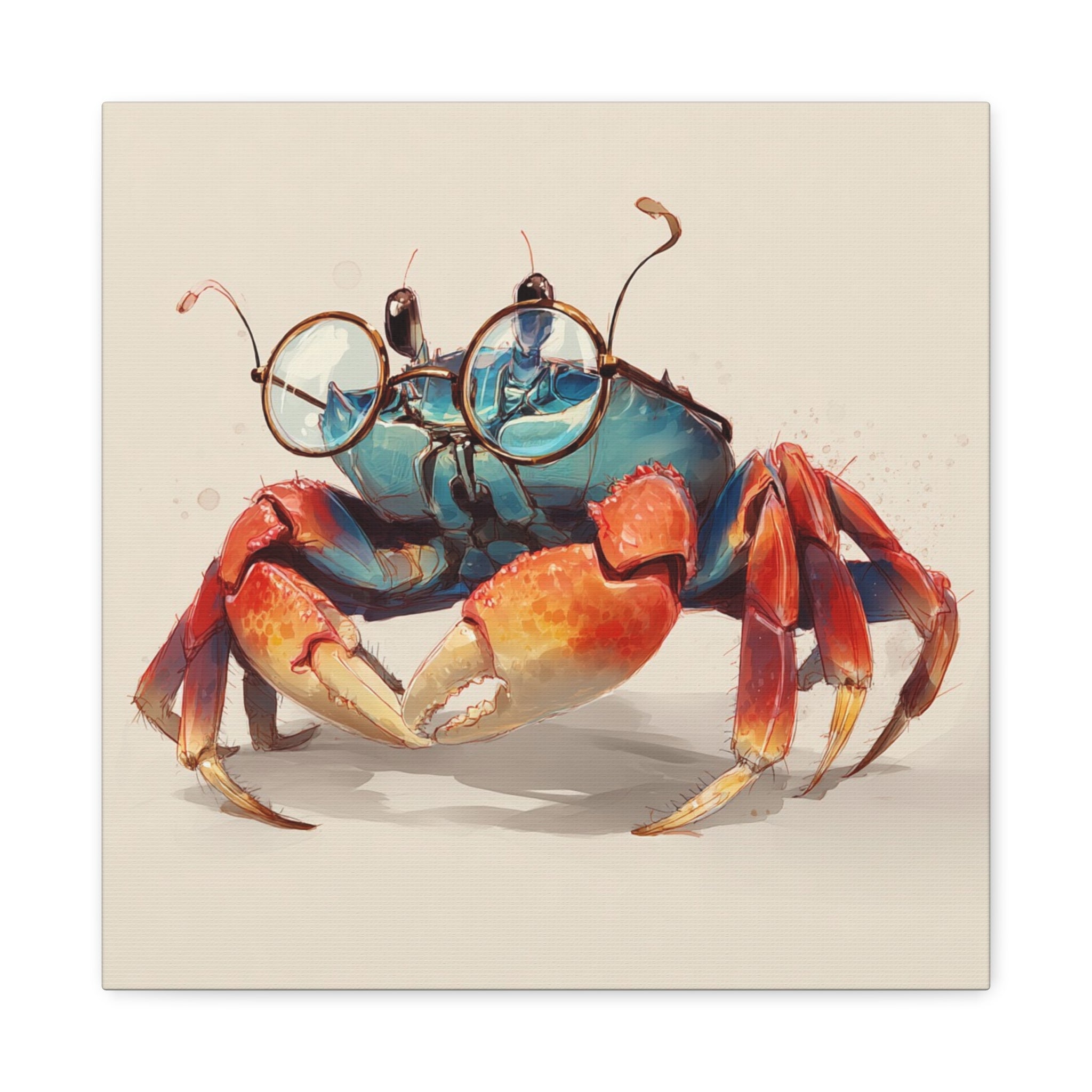 whimsical-geek-crab-art-canvas-quirky-home-decor-for-beach-lovers-canvas-wall-art