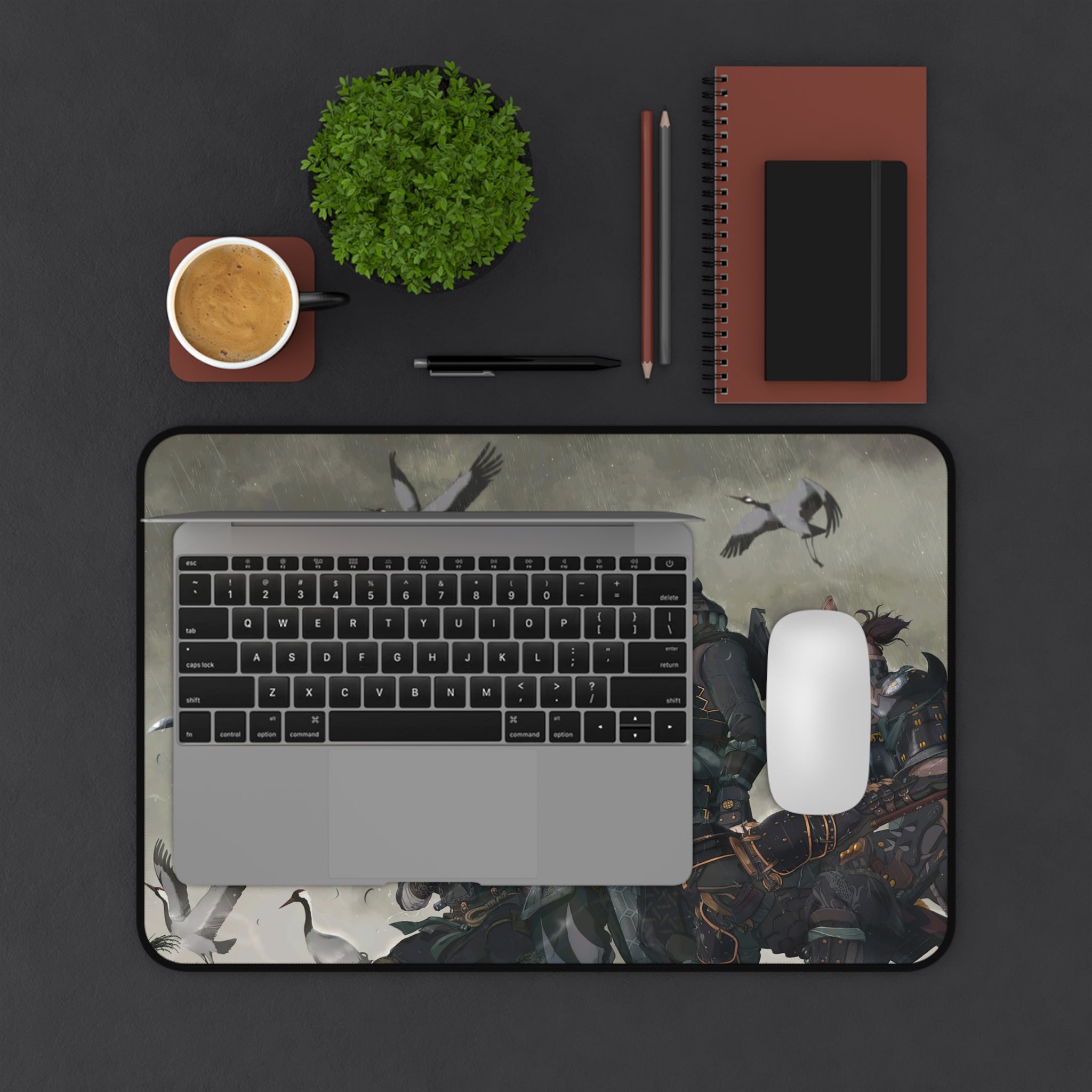 fantasy-samurai-warrior-mouse-pad-japanese-katana-samurai-warrior-with-armor-desk-mat-japanese-anime-samurai-desk-pad