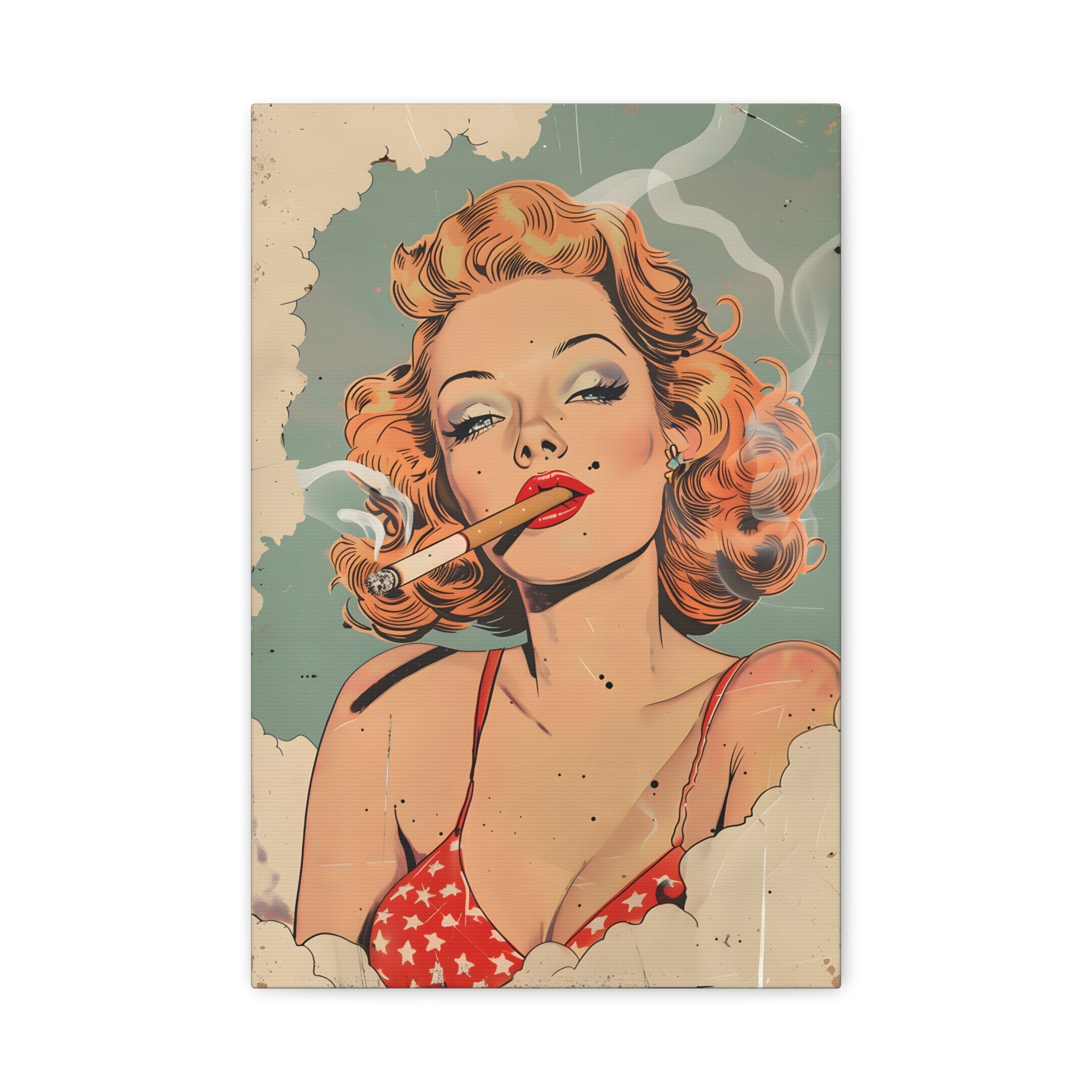 vintage-pin-up-girl-canvas-print-matte-canvas-stretched-wall-art-retro-pinup-poster-pin-up-illustration-home-decor-wall-hangi