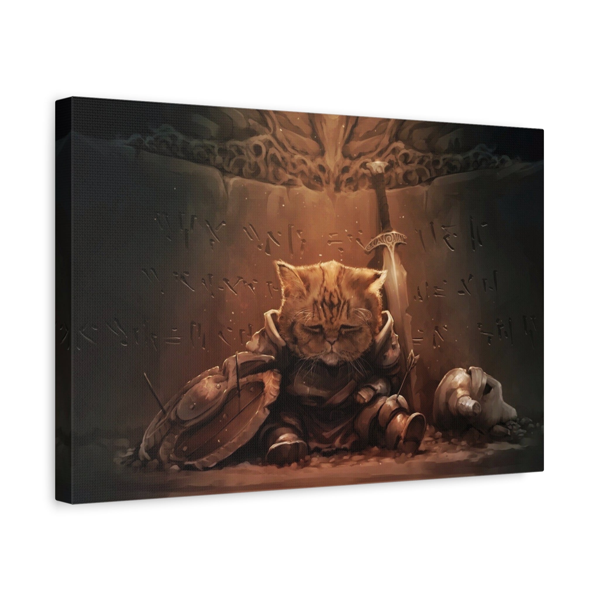 The Elder Scrolls Skyrim Canvas Wall Art - Cat Game Canvas Print Room Decor, Dragon Gaming Wall Art, Skyrim Gift