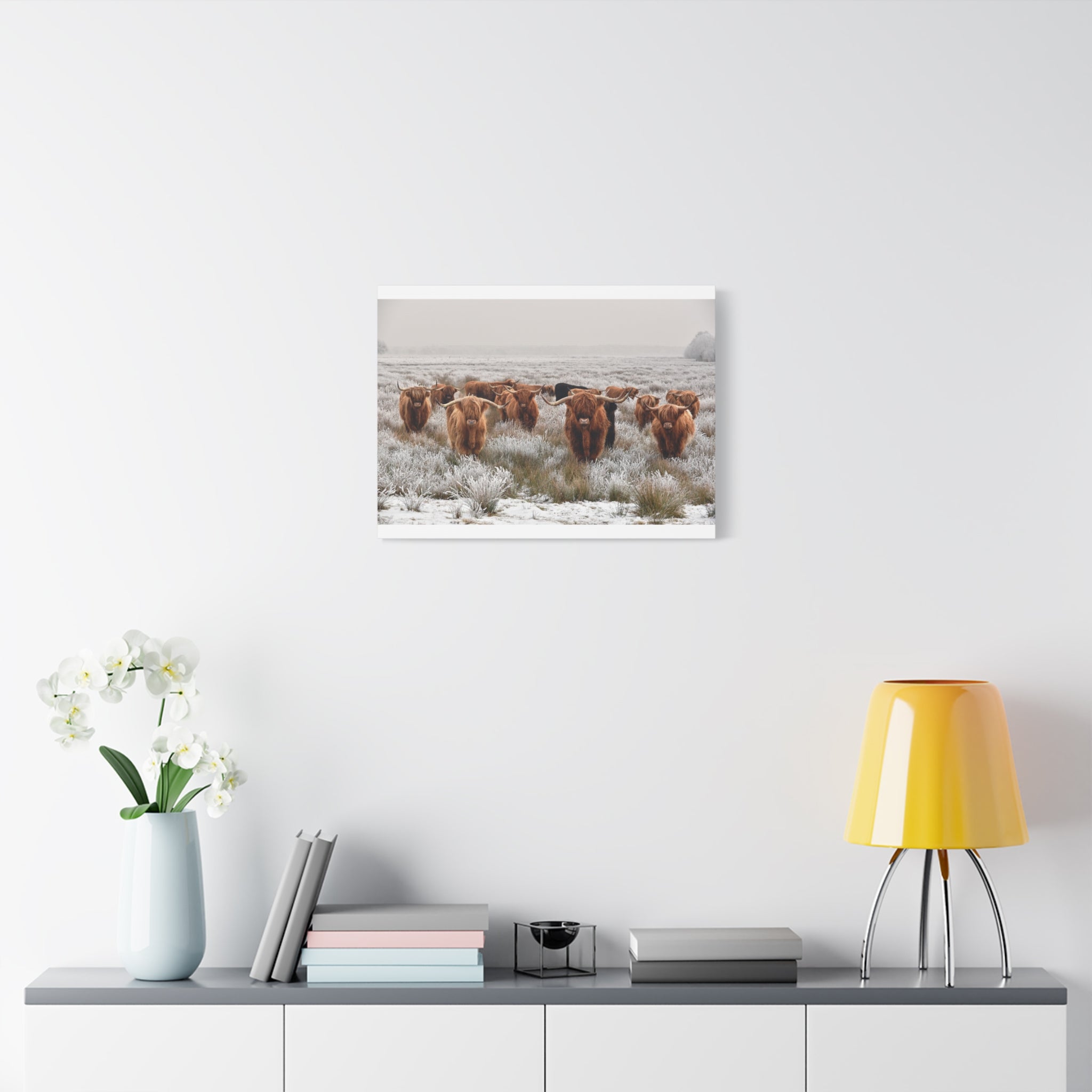 canvas-wall-art-scottish-highland-cow-longhorn-home-decor-stretched-matte-canvas-print-wall-hanging-farmhouse-art-rustic