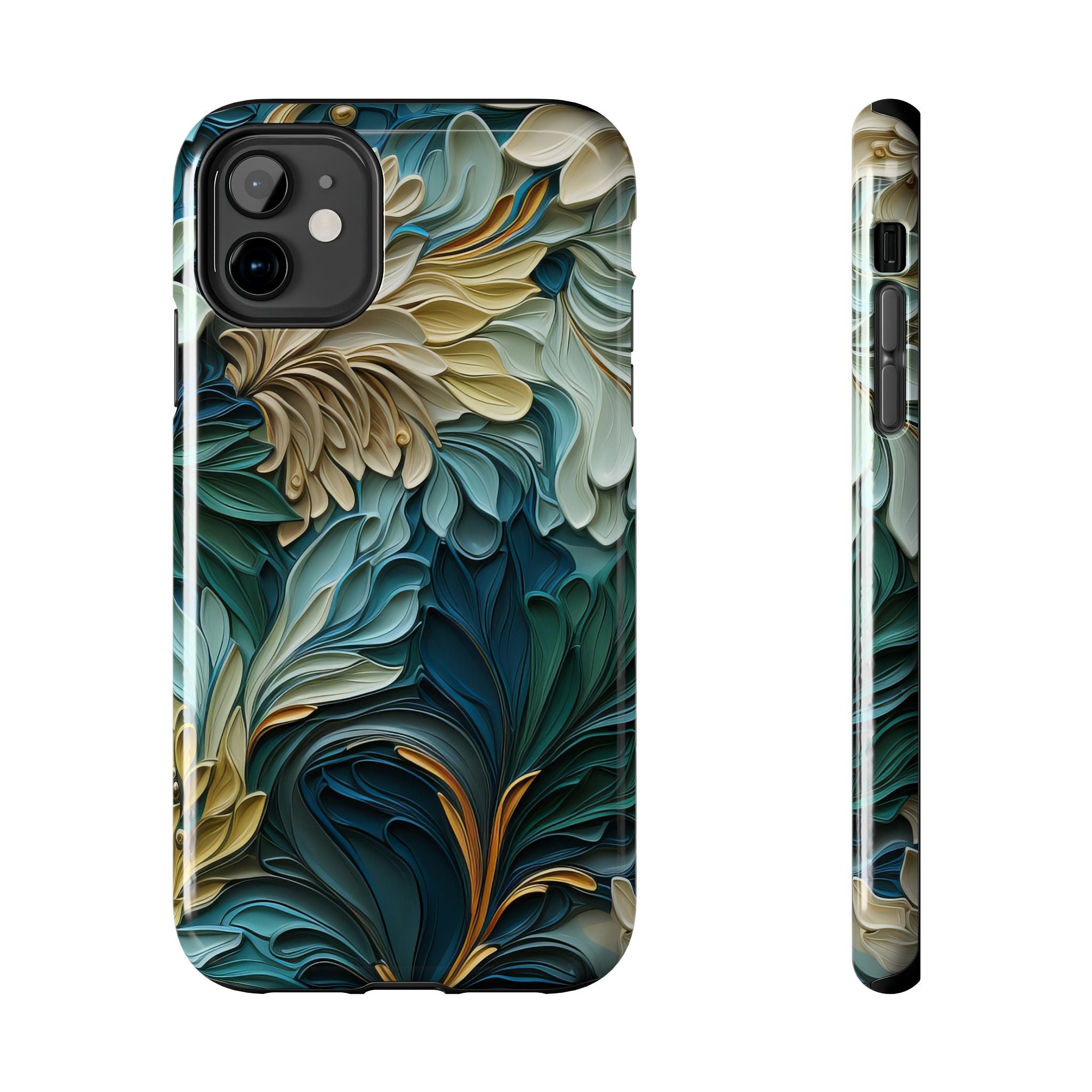 textured-art-nouveau-floral-tough-phone-case-cottagecore-iphone-case-unique-floral-phone-cover-vintage-style-iphone-case-prot