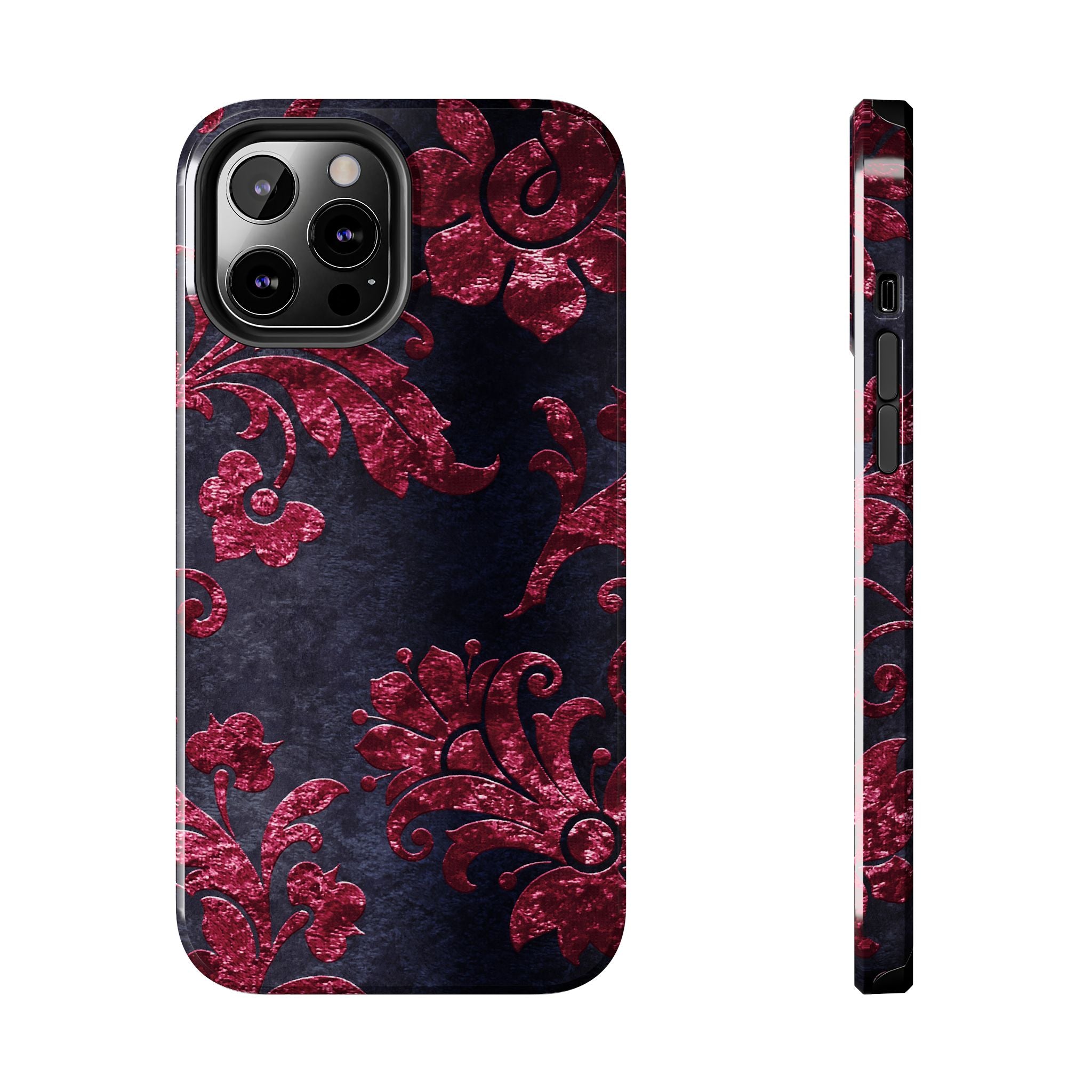 embossed-burgundy-velvet-tough-iphone-case-protective-iphone-cover-heavy-duty-iphone-case-rugged-phone-case-durable-smartphon