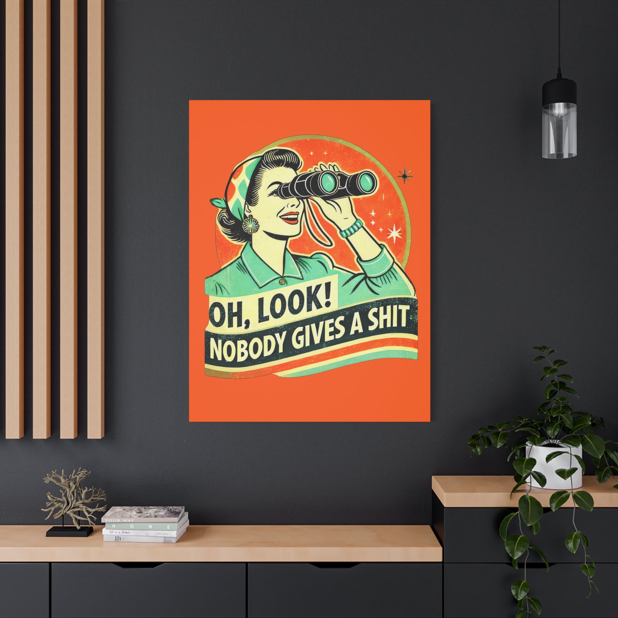 canvas-wall-art-funny-retro-woman-humorous-home-decor-matte-stretched-print-gift-for-her-vintage-style-poster-unique-wall