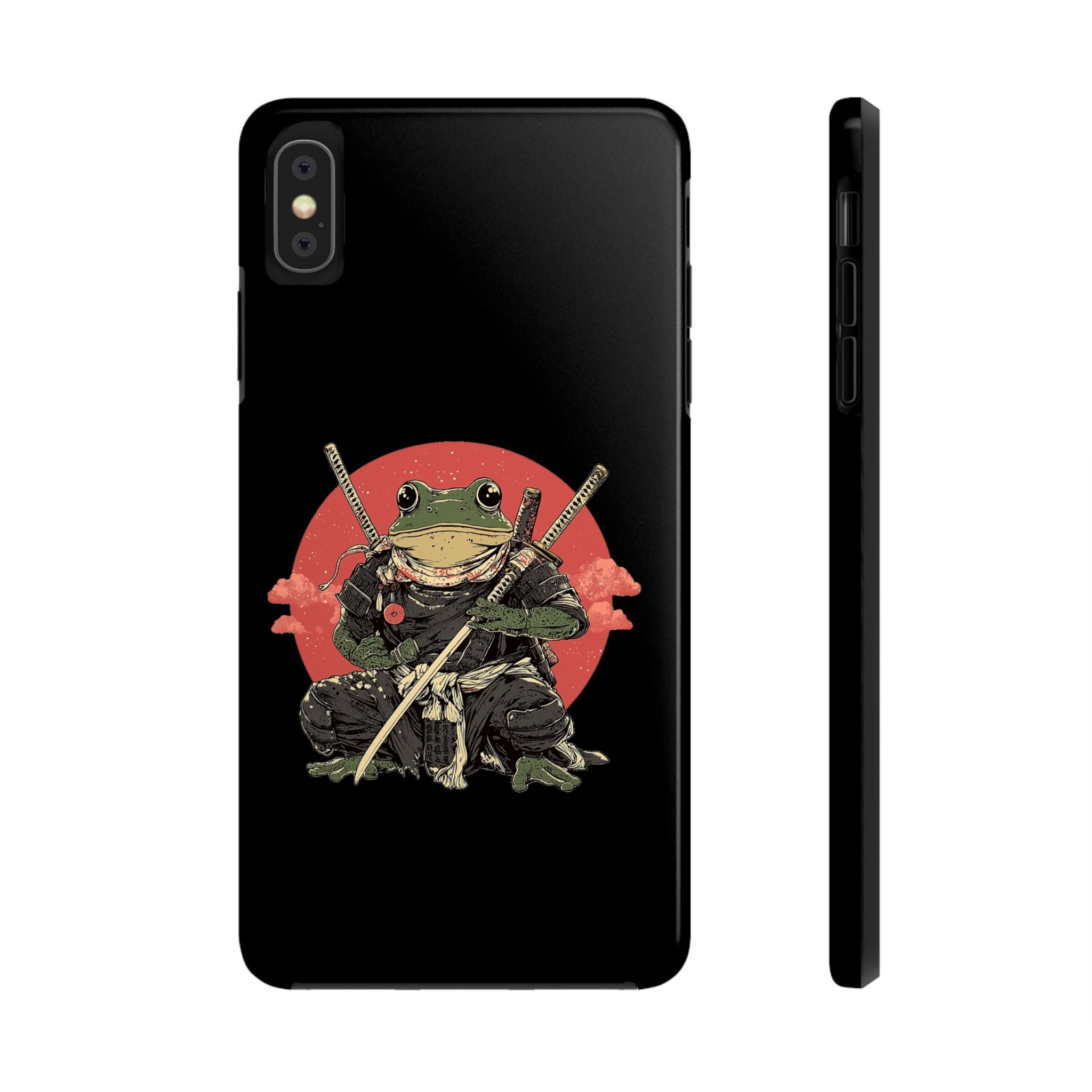 retro-vintage-ninja-frog-iphone-tough-case-red-sun-japanese-samurai-frog-design-ninja-warrior-black-iphone-hard-cover