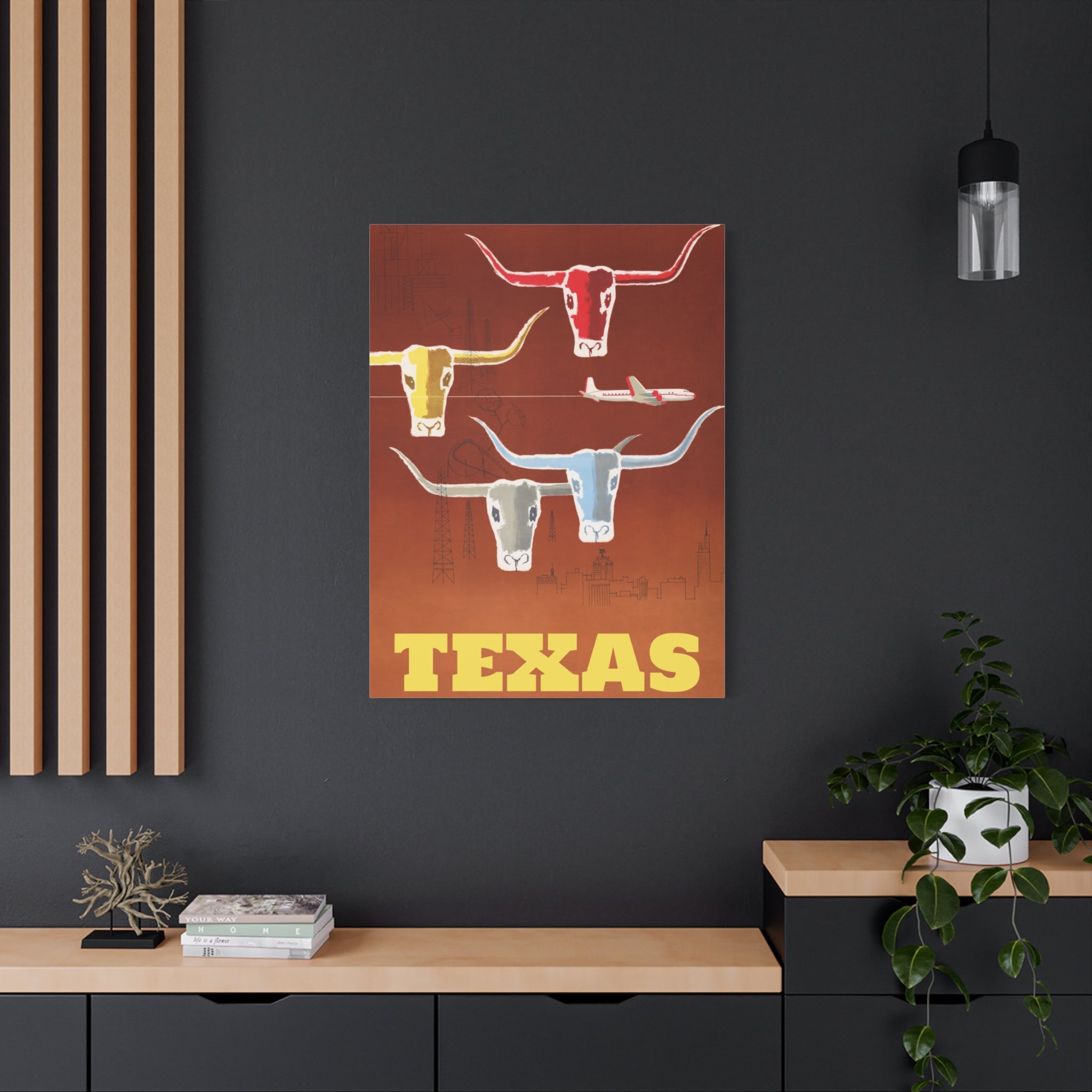 canvas-print-texas-travel-wall-art-texas-decor-longhorn-skull-matte-stretched-artwork-texas-gift-lone-star-state-souvenir