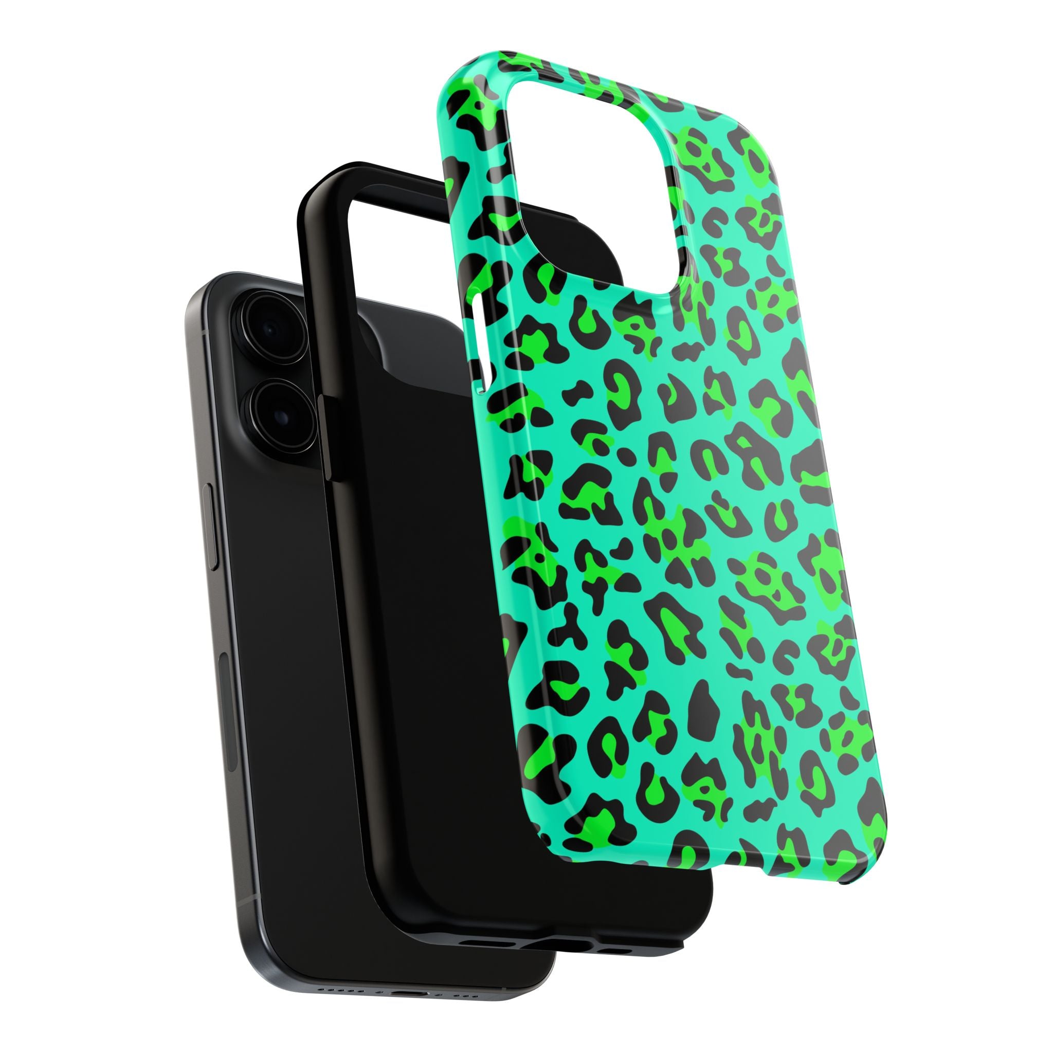neon-green-teal-leopard-iphone-tough-case-stylish-phone-cover-protective-cellphone-case-trendy-smartphone-accessory-gift-for-