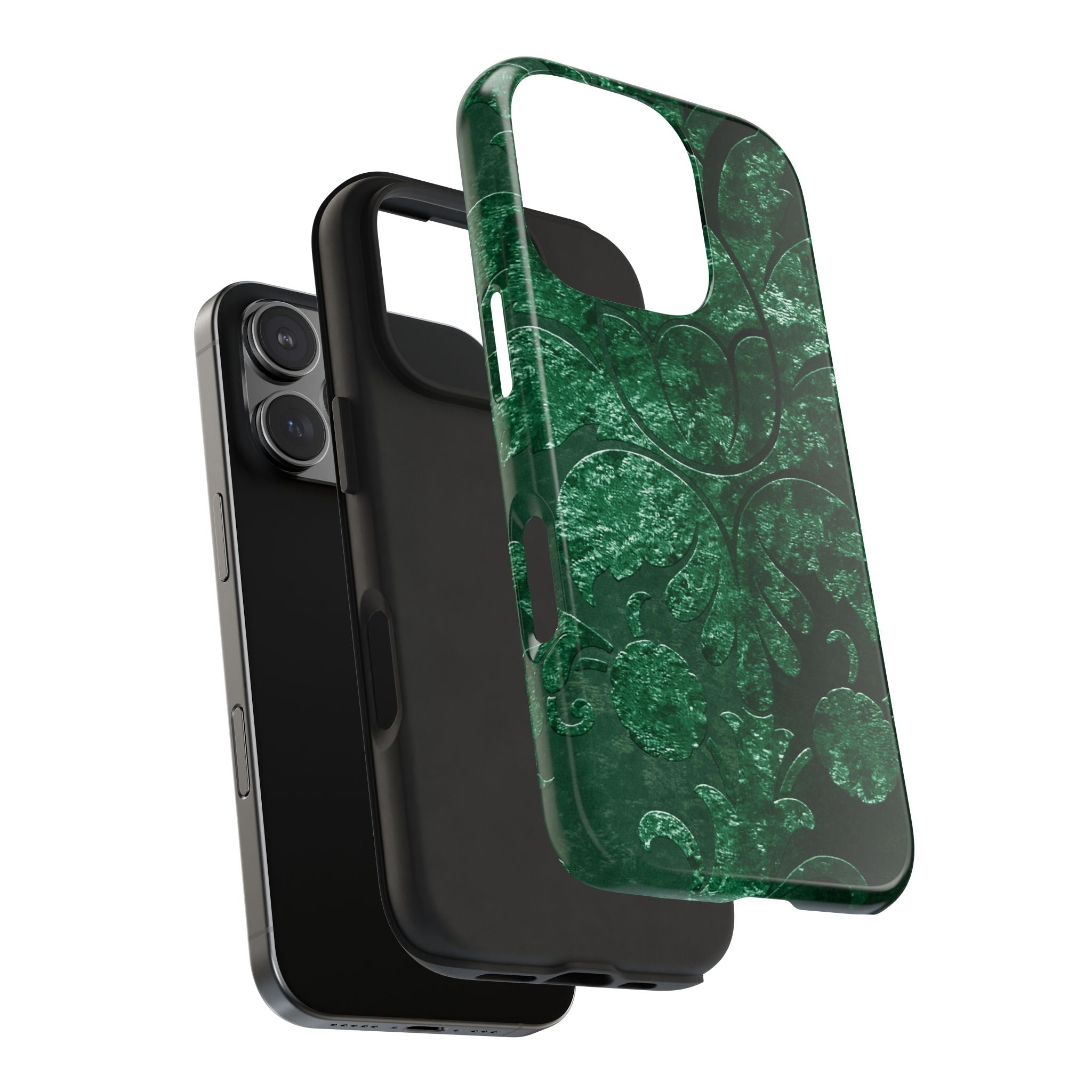 embossed-emerald-velvet-tough-iphone-case-protective-iphone-cover-heavy-duty-iphone-case-rugged-phone-case-durable-smartphone
