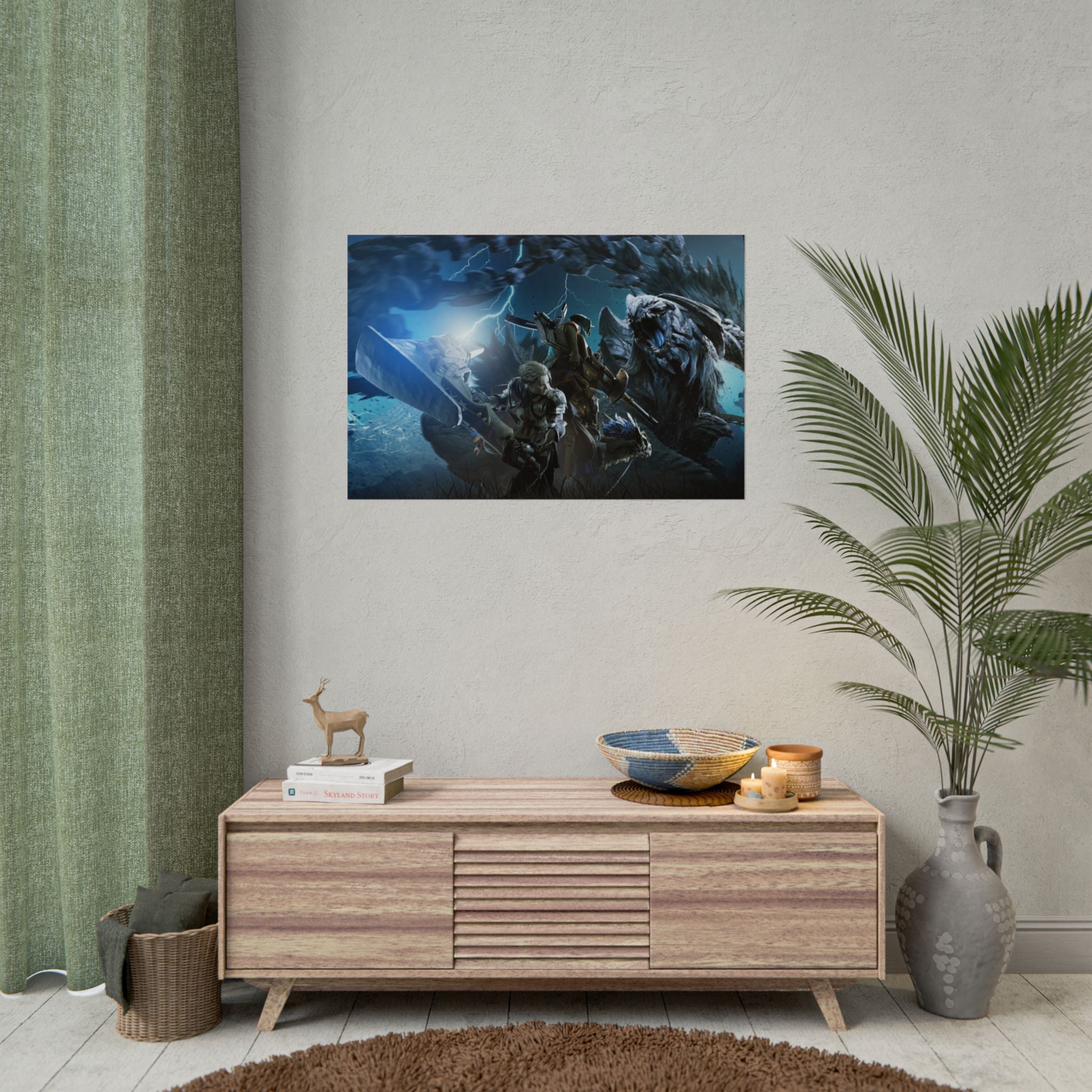 monster-hunter-poster-wall-art-matte-print-home-decor-gaming-poster-art-gamer-gift-video-game-art-hunter-fan