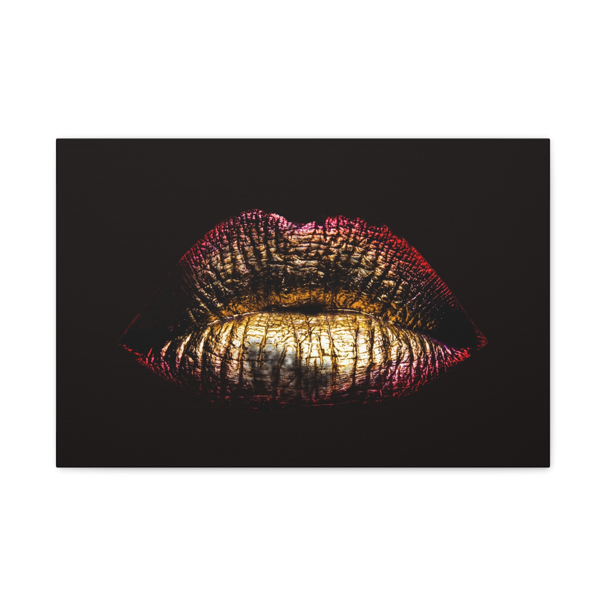 canvas-print-female-art-makeup-glamour-metallic-bronze-lip-contour-stretched-matte-wall-art-poster-home-decor-gift-for-her-be