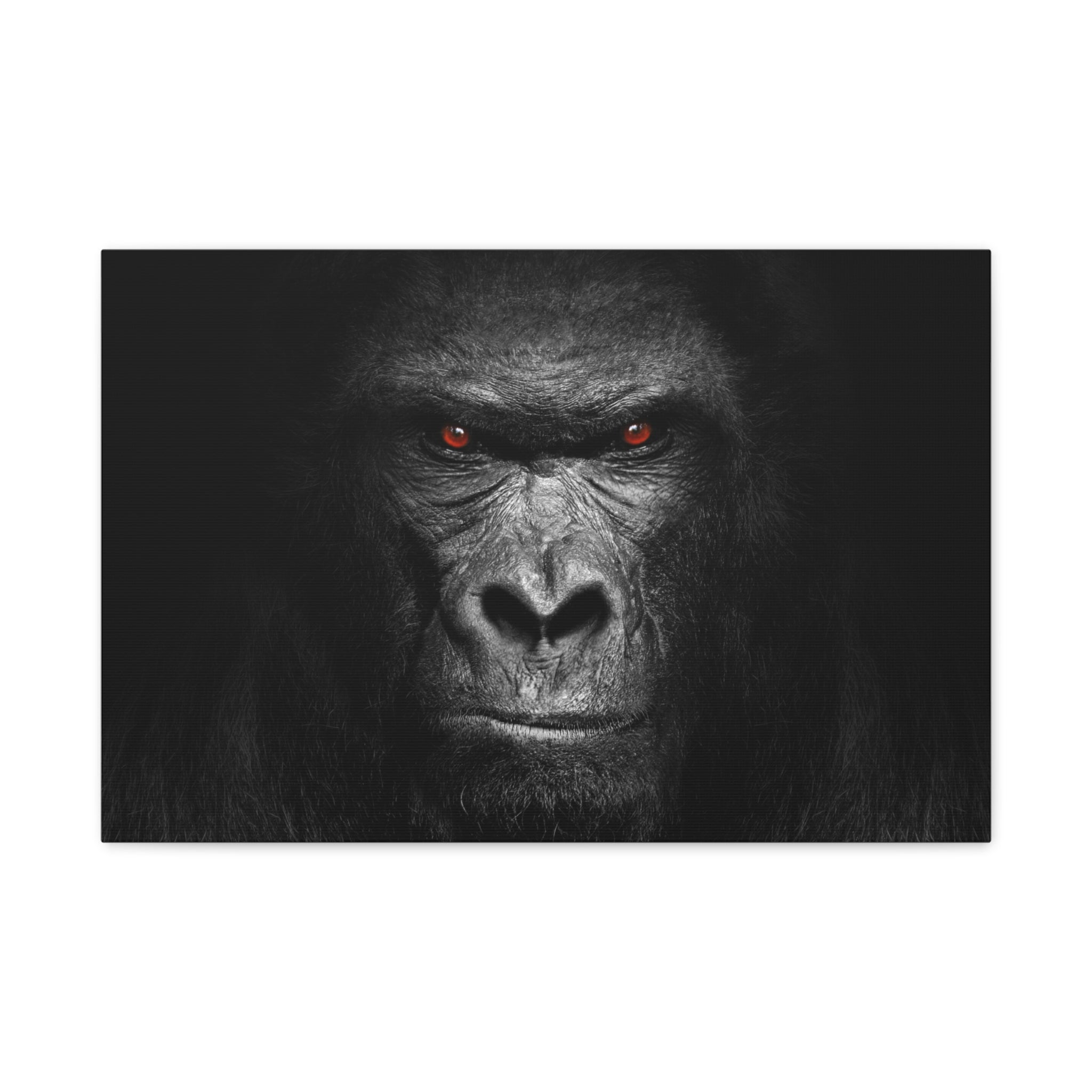 canvas-print-gorilla-face-wall-art-black-and-white-animal-decor-stretched-matte-canvas-wildlife-artwork-jungle-theme-room