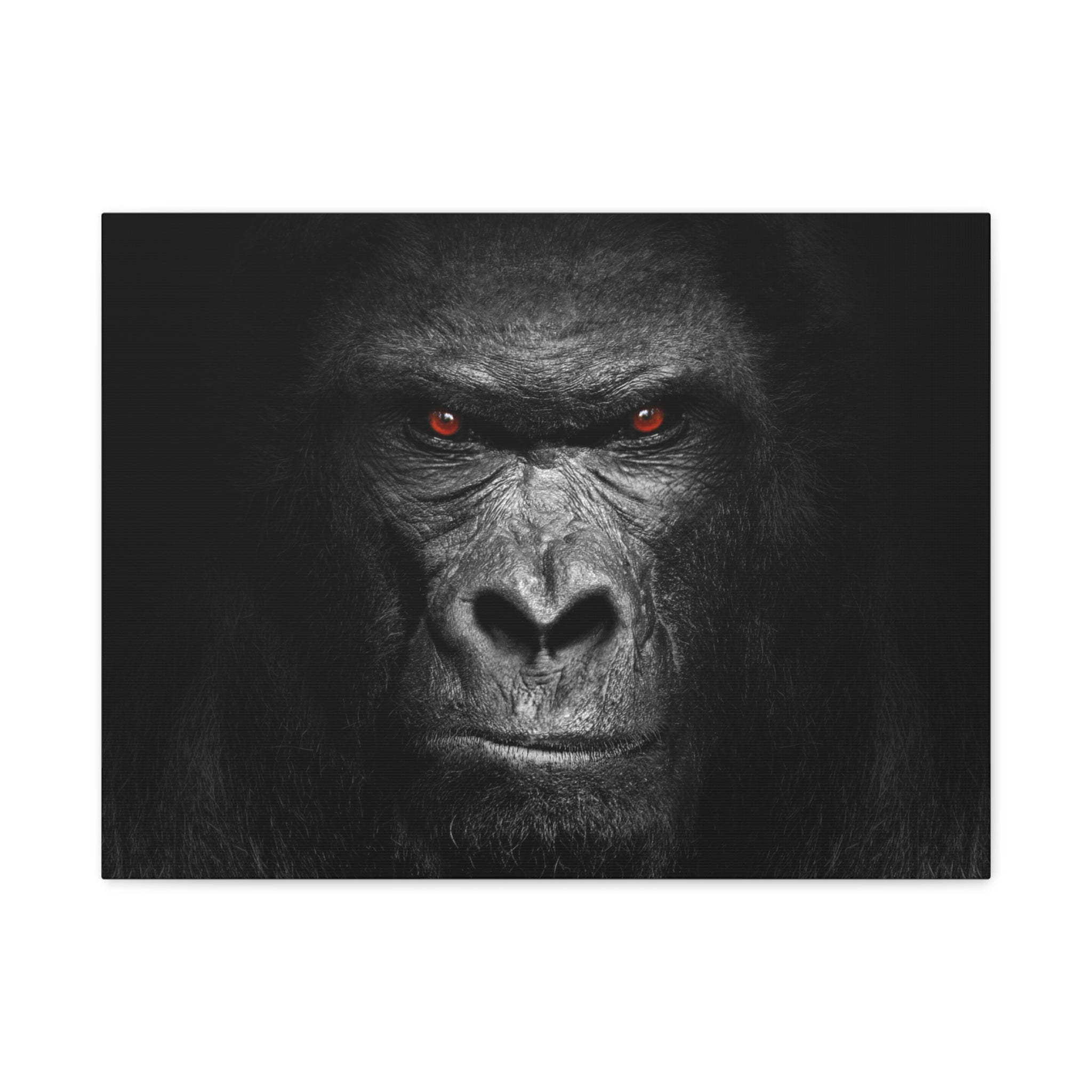 canvas-print-gorilla-face-wall-art-black-and-white-animal-decor-stretched-matte-canvas-wildlife-artwork-jungle-theme-room