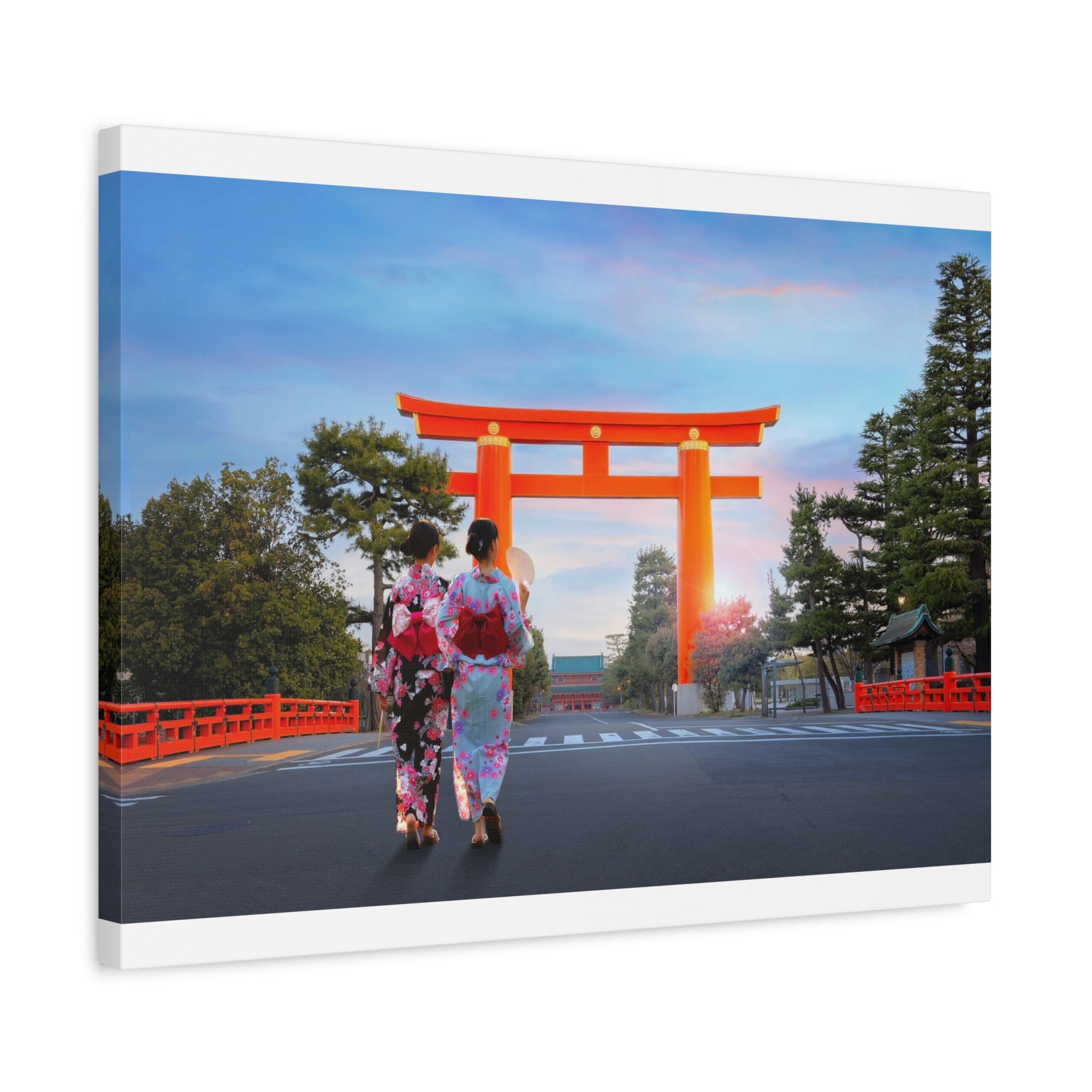 canvas-art-japanese-torri-gate-geisha-wall-decor-matte-stretched-artwork-home-decoration-asian-inspired-painting-oriental-roo