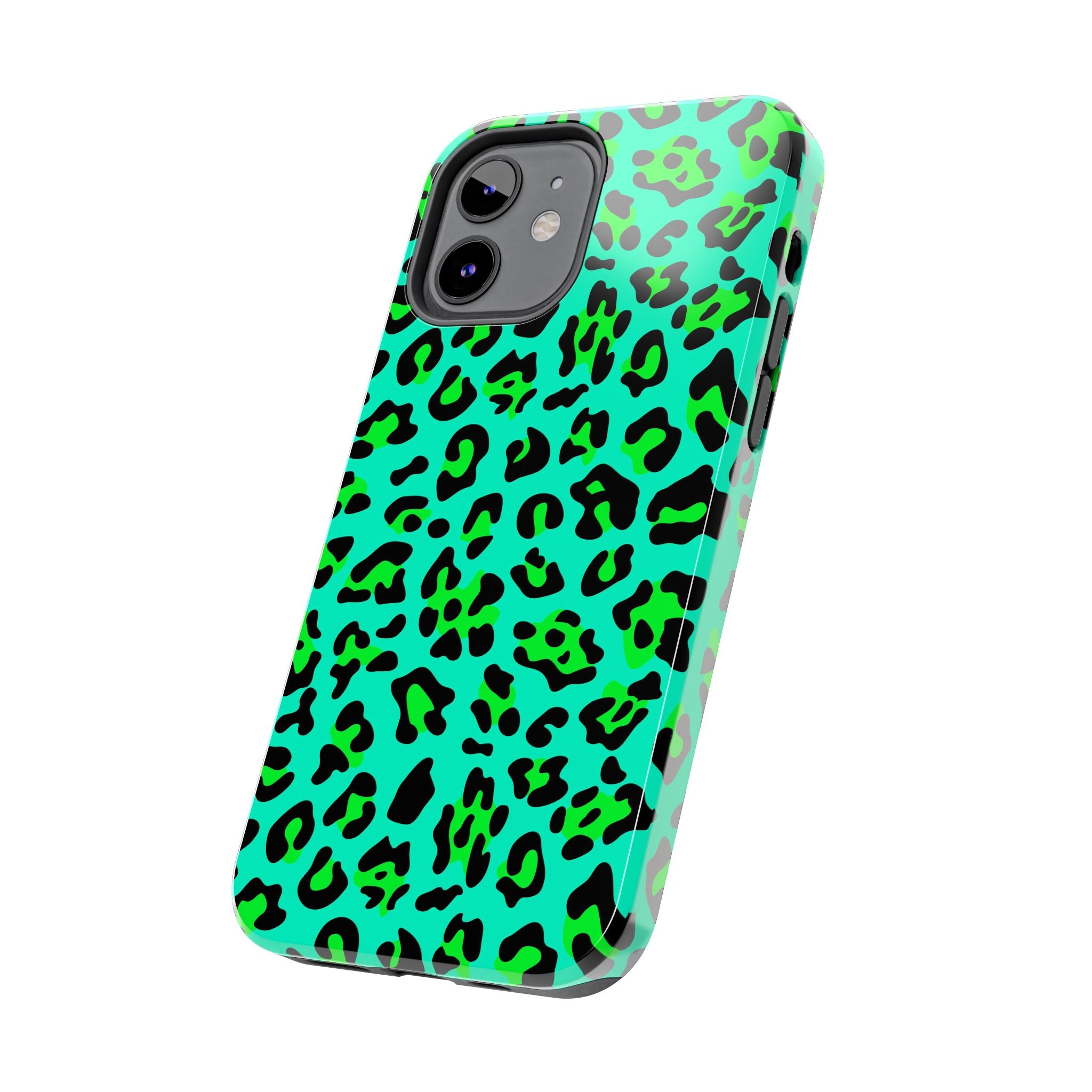 neon-green-teal-leopard-iphone-tough-case-stylish-phone-cover-protective-cellphone-case-trendy-smartphone-accessory-gift-for-