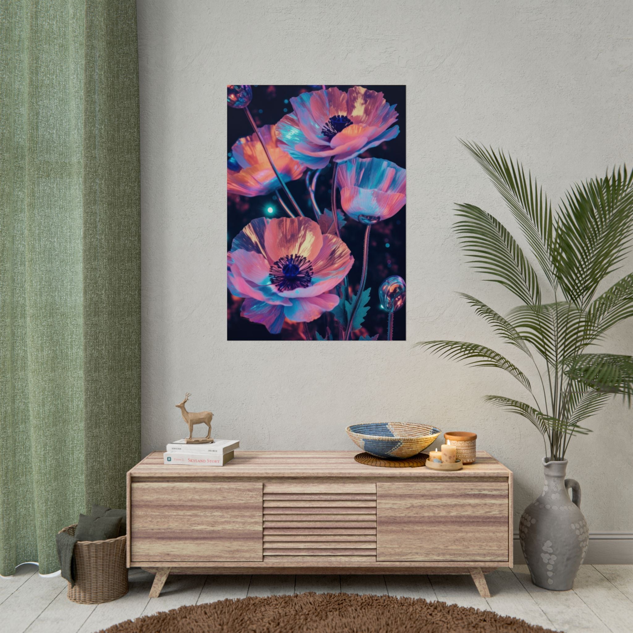 poppy-flower-poster-art-pearl-floral-wall-art-floral-print-flower-print-nature-wall-decor-flower-wall-decor-housewarming-gift