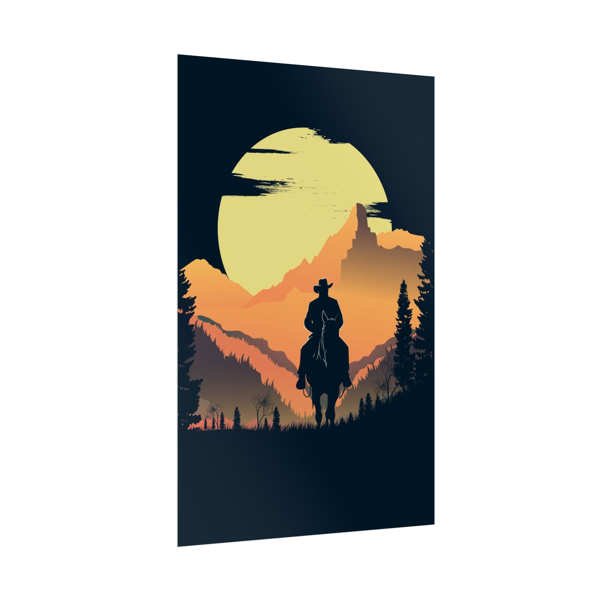 cowboy-western-poster-wall-decor-poster-print-rustic-southwestern-home-decoration-texas-desert-landscape-farmhouse-decor