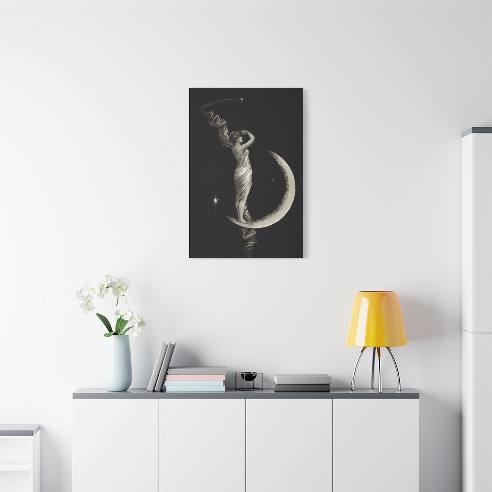 canvas-print-the-universal-favorite-1889-by-geo-h-walker-black-and-white-retro-art-moon-decor-comet-art-matte-canvas