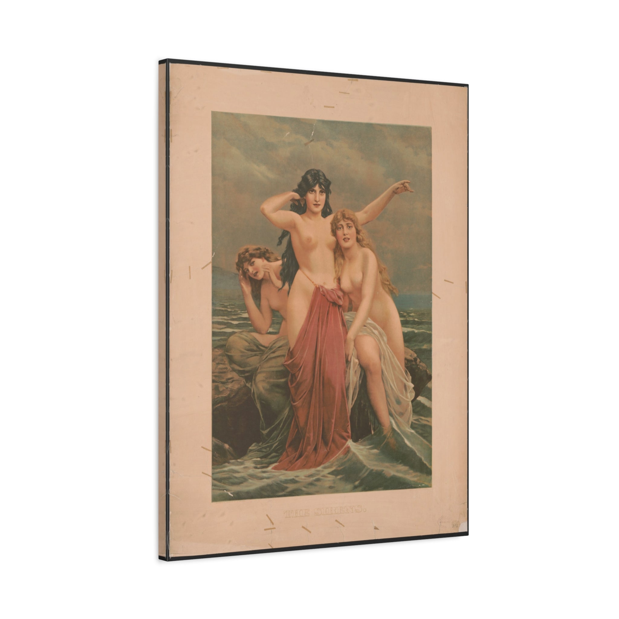 canvas-print-the-sirens-vintage-poster-woman-illustration-wall-decor-mythology-art-retro-sirens-picture-gift-for-mythology-lo