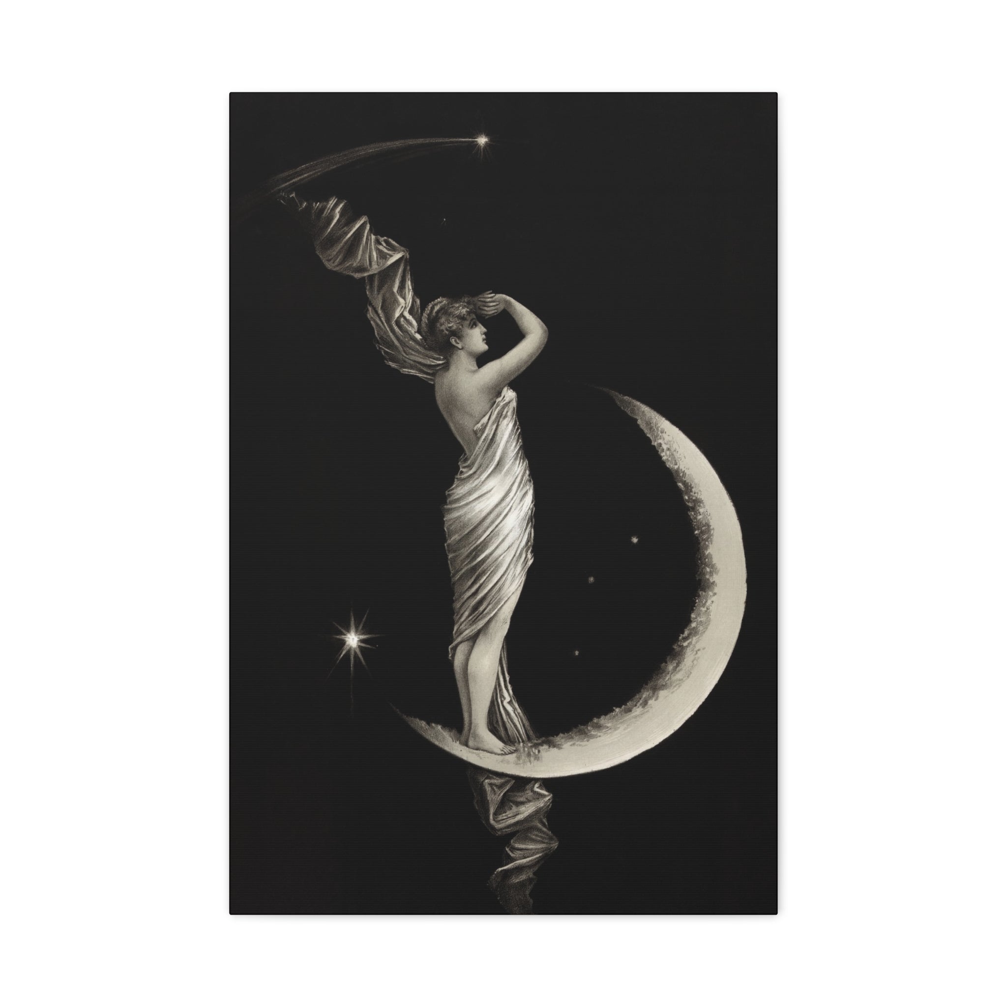 canvas-print-the-universal-favorite-1889-by-geo-h-walker-black-and-white-retro-art-moon-decor-comet-art-matte-canvas