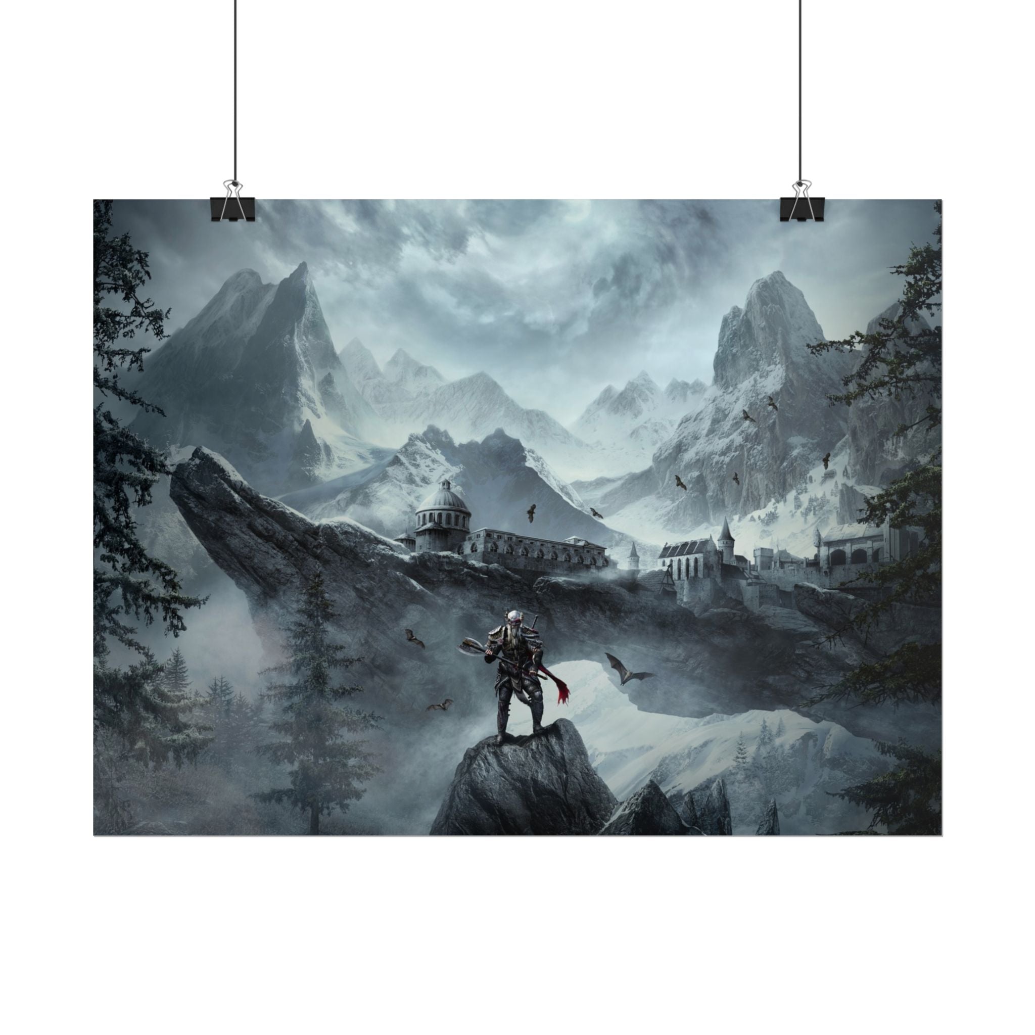 the-elder-scrolls-skyrim-poster-wall-art-dragon-game-poster-print-room-decor-viking-warrior-gaming-wall-art-sk
