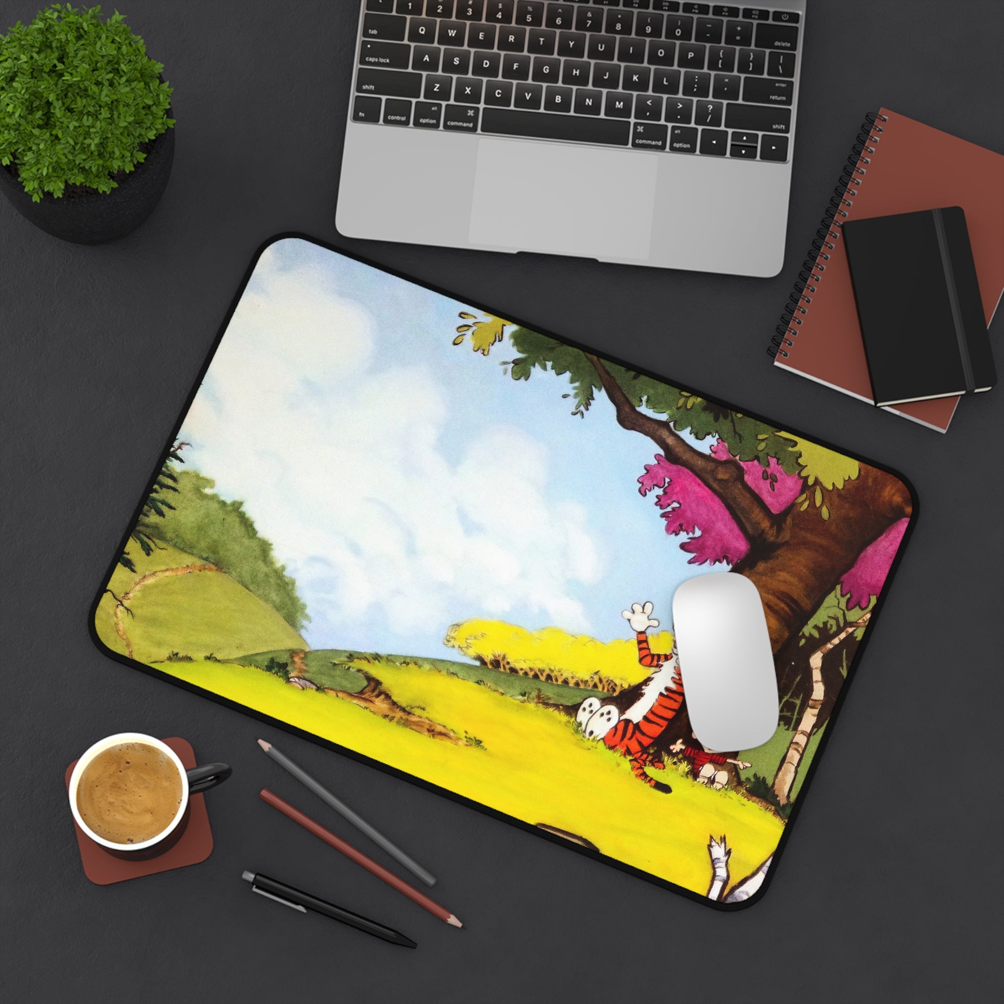 Calvin and Hobbes Mouse Pad, Cartoon Desk Pad, Comicbook Desk Mat, Gift for Desk, Uniqe Desk Decor