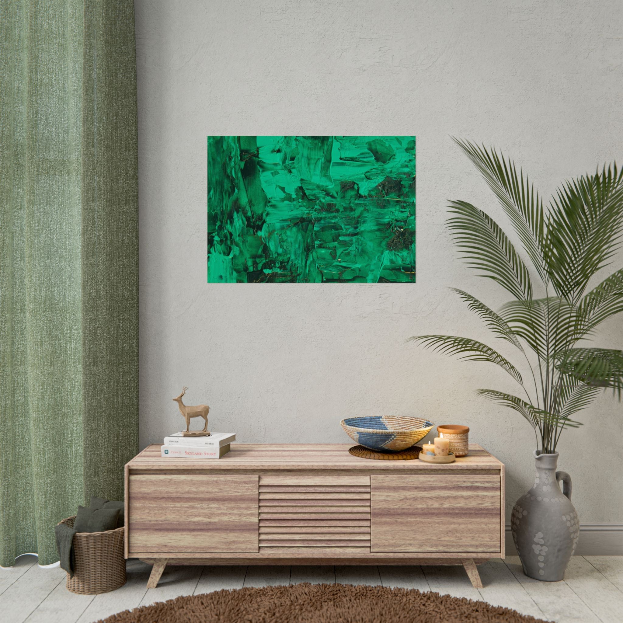 Abstract Green Poster Wall Art, Home Decor, Office Decor, Green Canvas Bedroom, Green Poster Print, Modern Art, Green Wall Decor