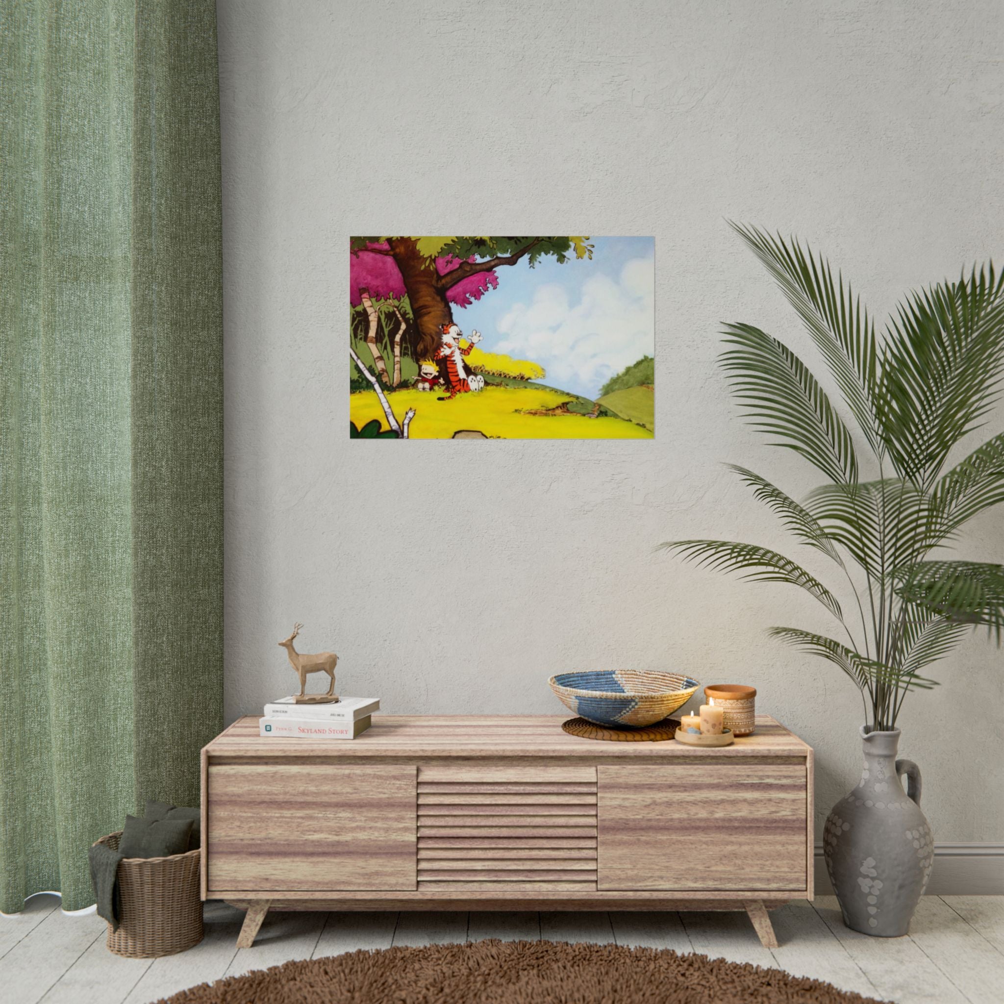 Calvin and Hobbes Poster Wall Art - Nostalgic Cartoon Wall Decor - Unique Birthday Gift for Fans - Timeless Comic Book Design