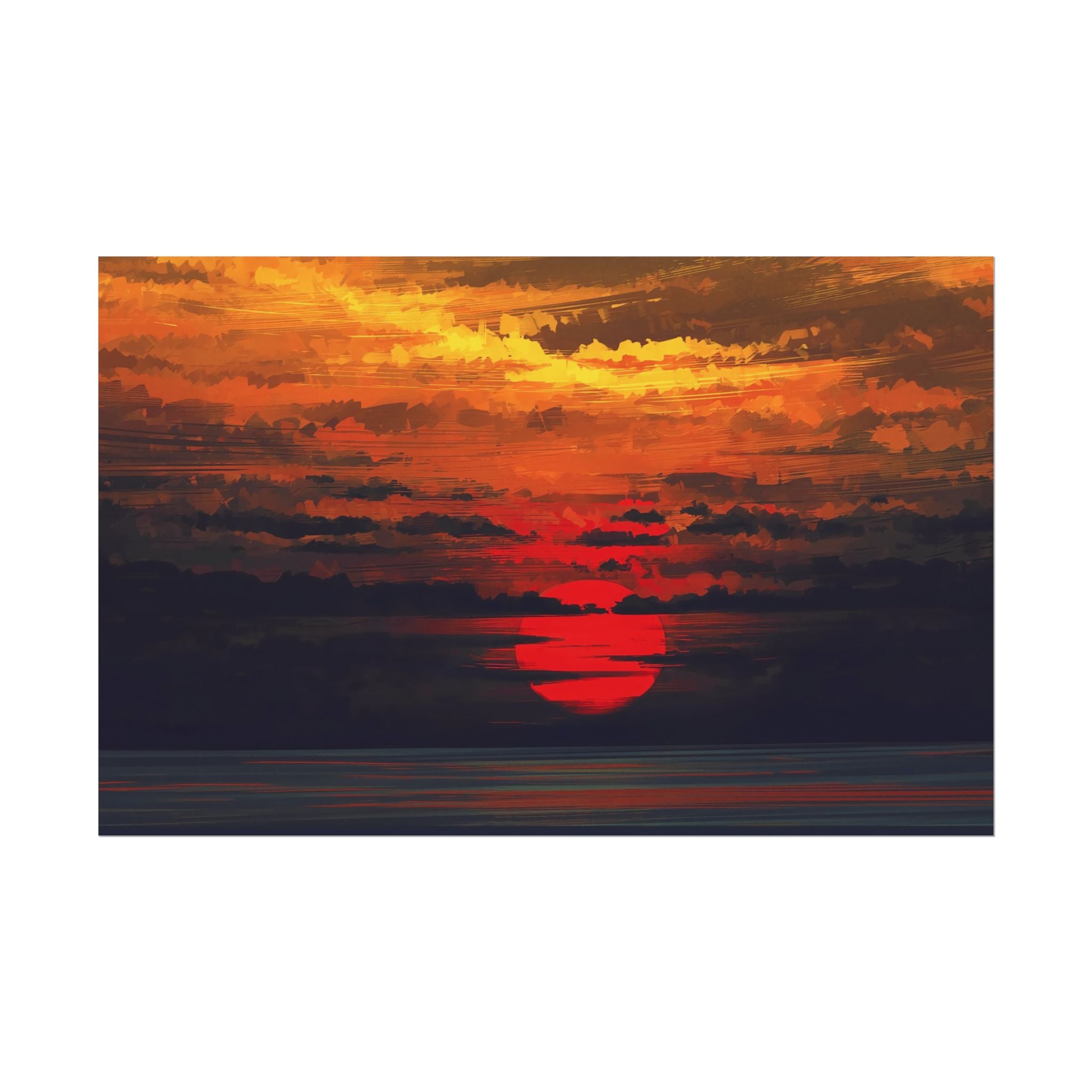 red-sunset-landscape-poster-print-cozy-home-decor-living-room-decor-farm-house-wall-decor-house-warming-gift