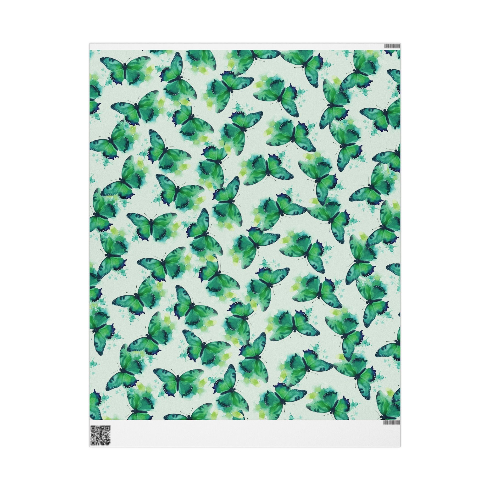 dark-green-butterfly-watercolor-wrapping-papers-elegant-roll-for-gifts-craft-supplies-birthday-gift-wrap-holiday-packaging-sc