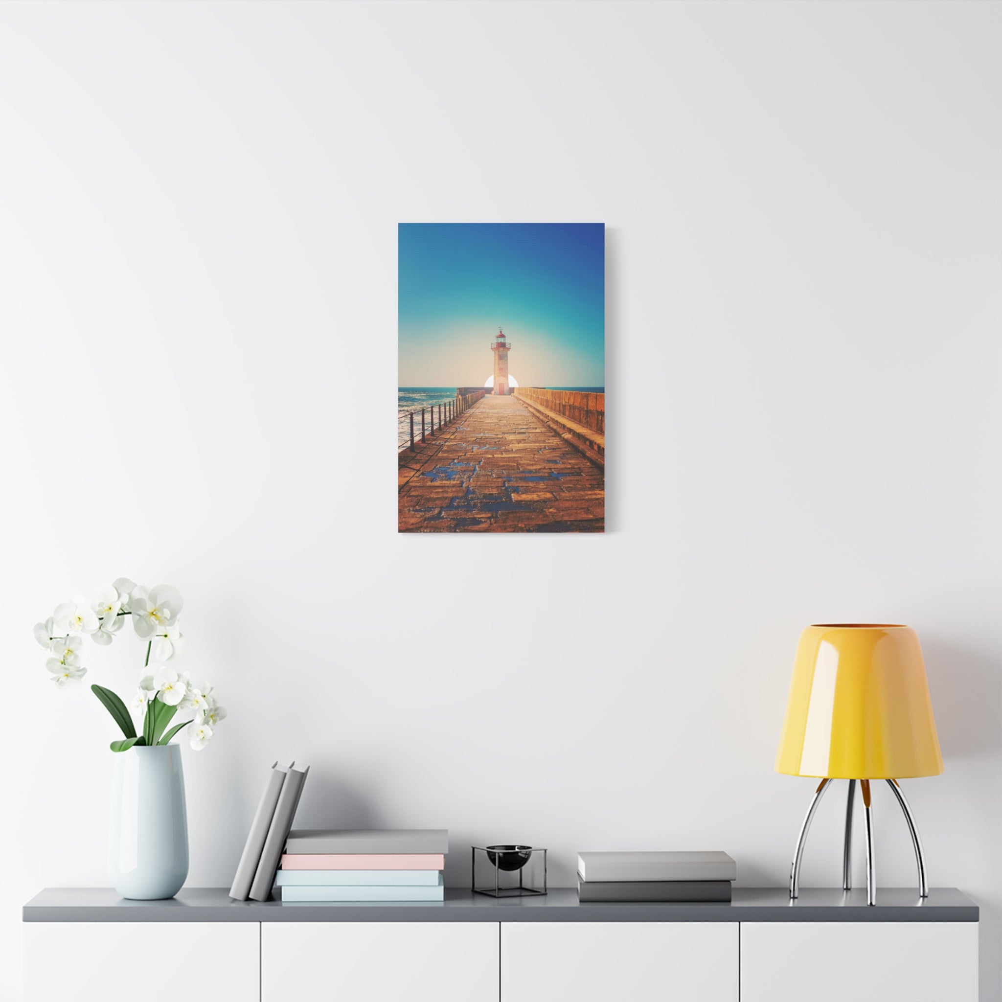 canvas-print-lighthouse-on-rock-matte-canvas-stretched-1-25-inch-coastal-wall-art-nautical-decor-beach-house-decoration-seasi