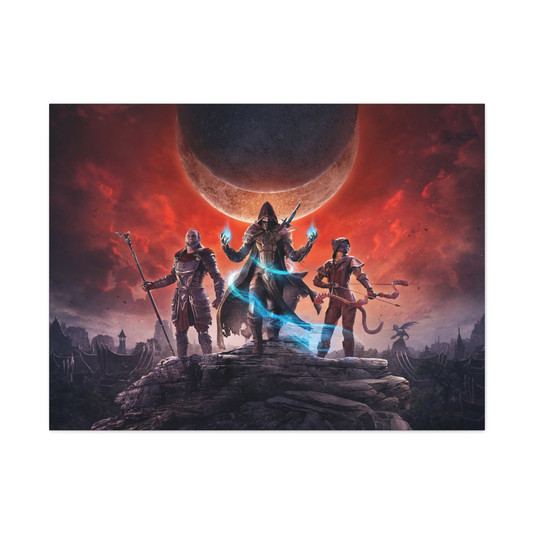 The Elder Scrolls Elsweyr, Skyrim Canvas Wall Art - Dragon Game Canvas Print Room Decor, Gaming Wall Art, Skyrim Gift