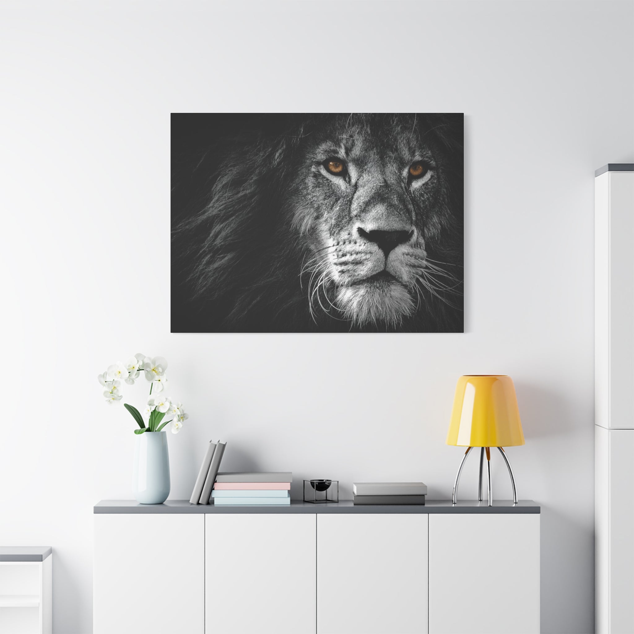 canvas-print-lion-wall-art-black-and-white-living-room-decor-matte-stretched-lion-poster-jungle-animal-art-print-wildlife-saf