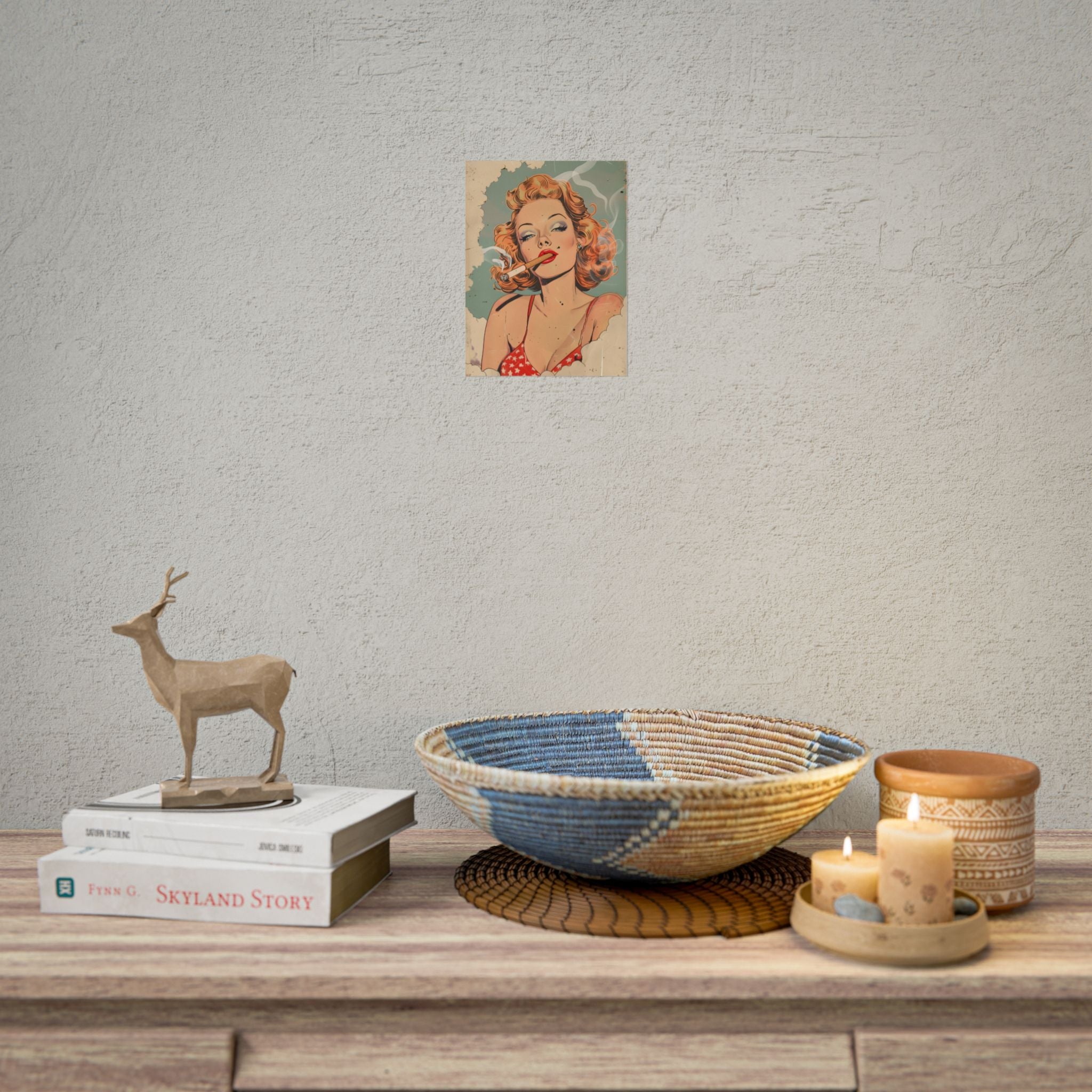 vintage-pin-up-girl-poster-print-girl-smoking-cigarette-wall-art-retro-pinup-poster-pin-up-illustration-home-decor-wall-hangi