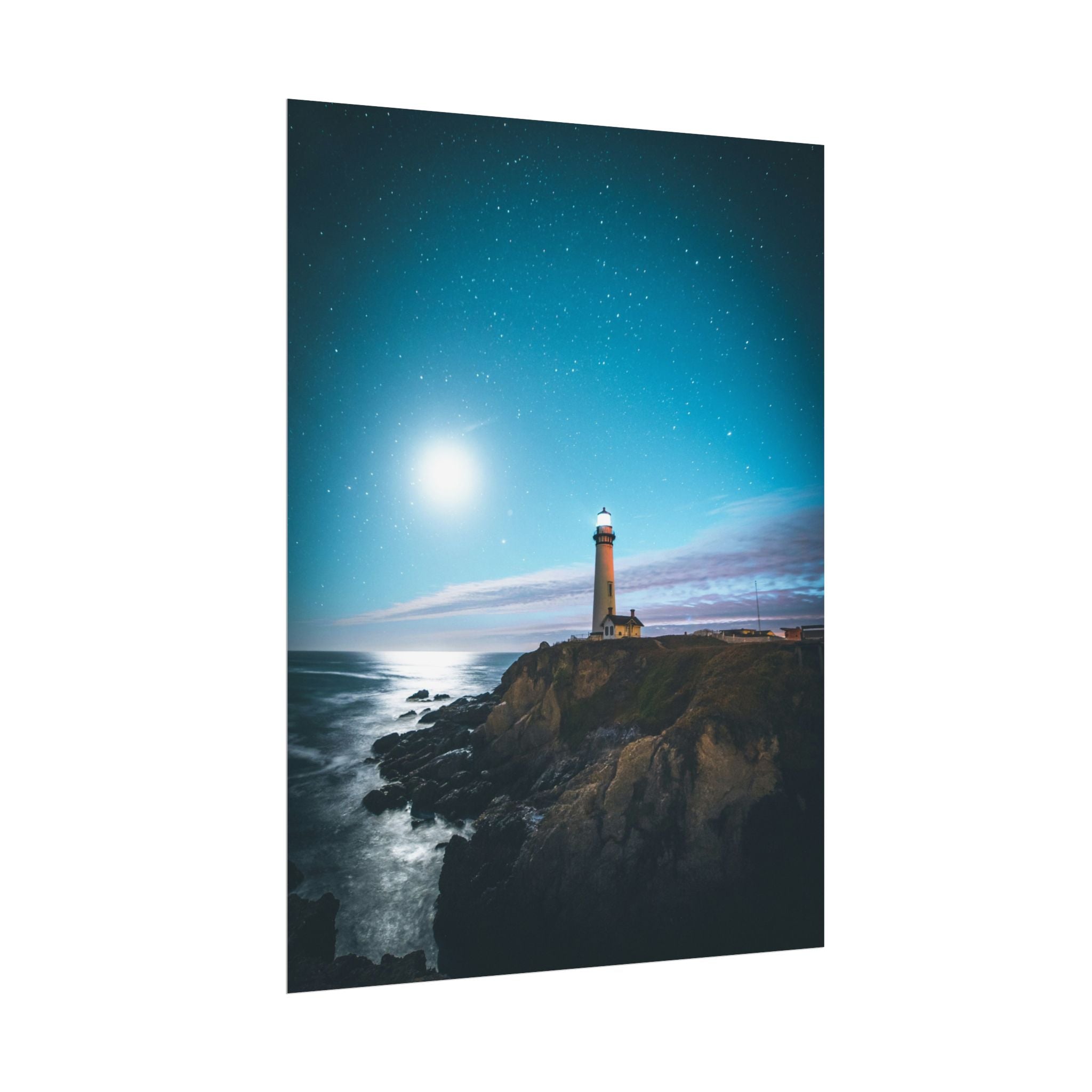 lighthouse-on-rock-poster-print-coastal-wall-art-nautical-wall-decor-beach-house-decoration-seaside-wall-ocean-wall-art