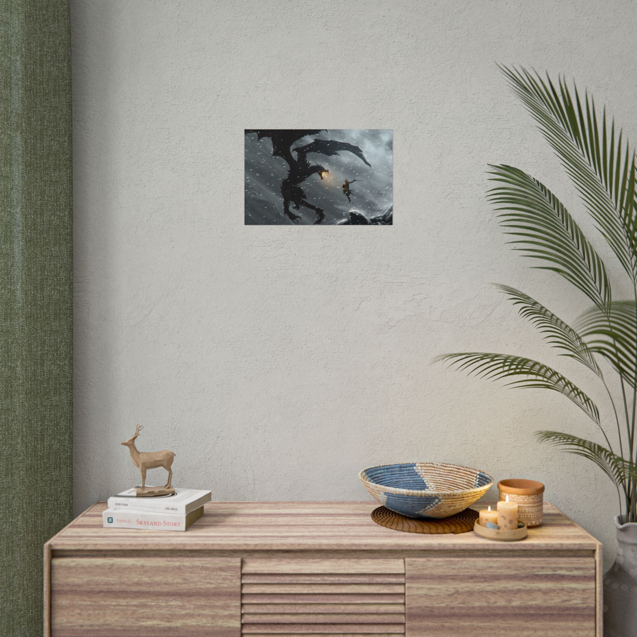 the-elder-scrolls-skyrim-poster-wall-art-dragon-and-viking-game-poster-print-room-decor-warrior-gaming-wall-ar