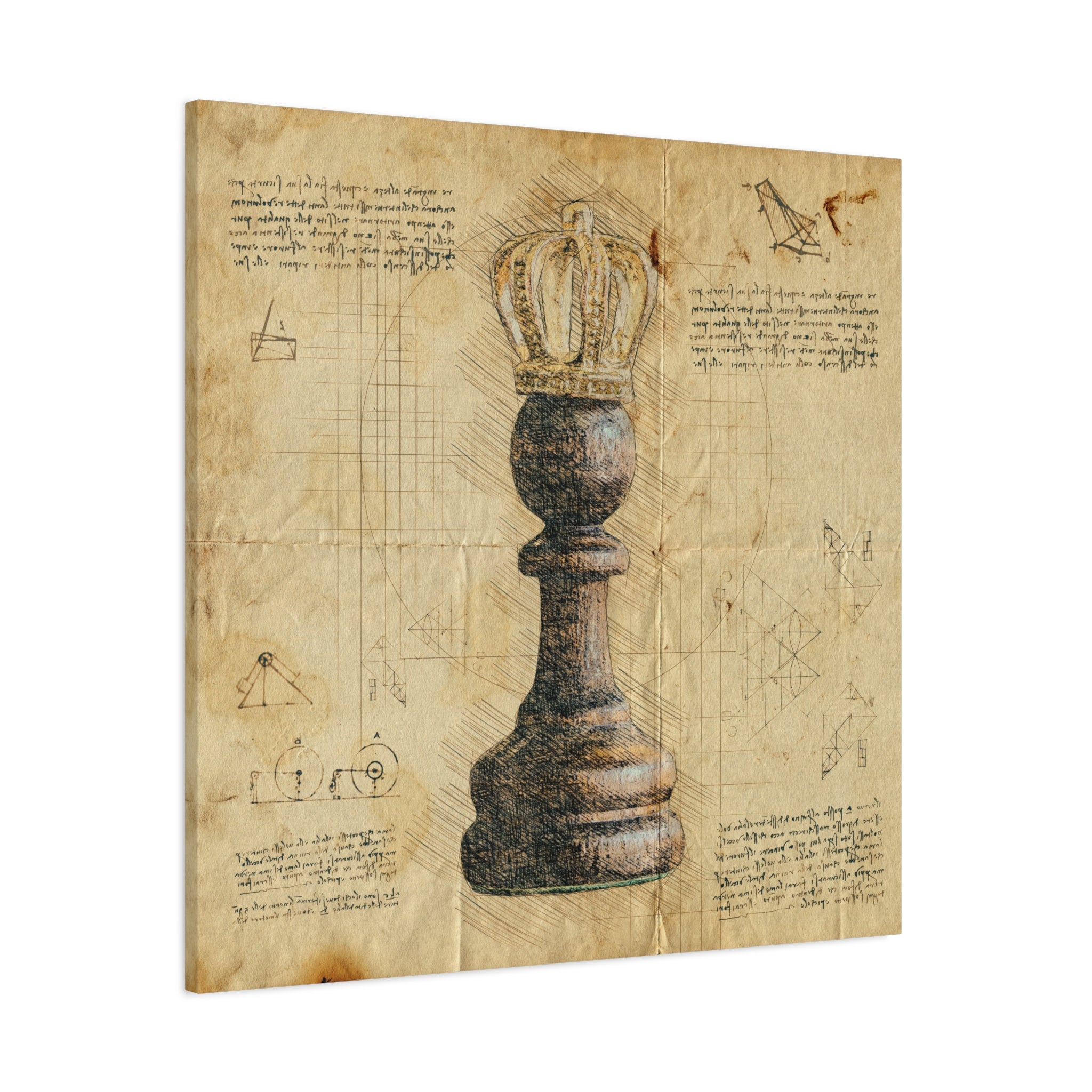 canvas-print-chess-piece-pawn-king-retro-chess-art-home-office-wall-decor-living-room-decor-stretched-matte-canvas-gift-for-c