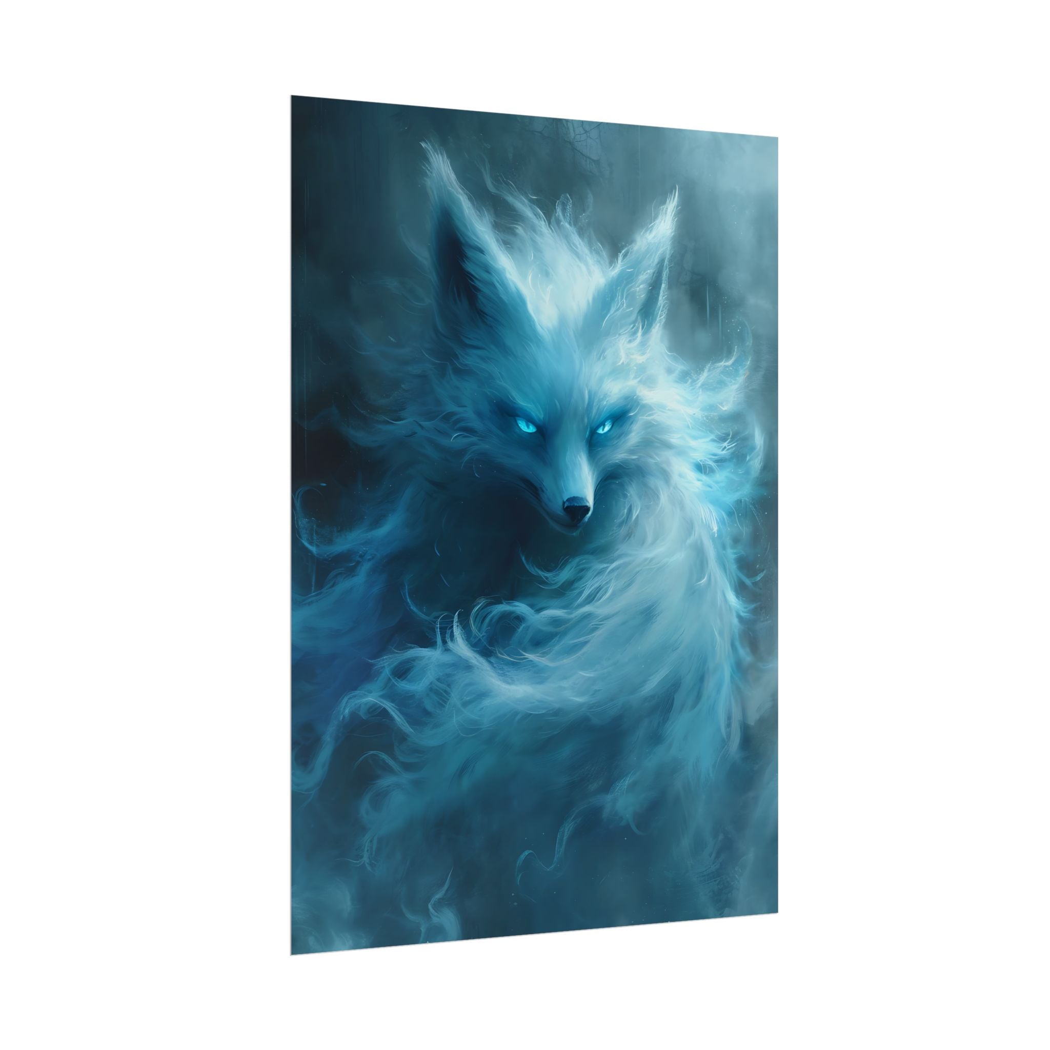 arctic-white-snow-fox-poster-print-fantasy-decor-wildlife-wall-art-home-decor-animal-lover-gift-anime-fantasy-gift