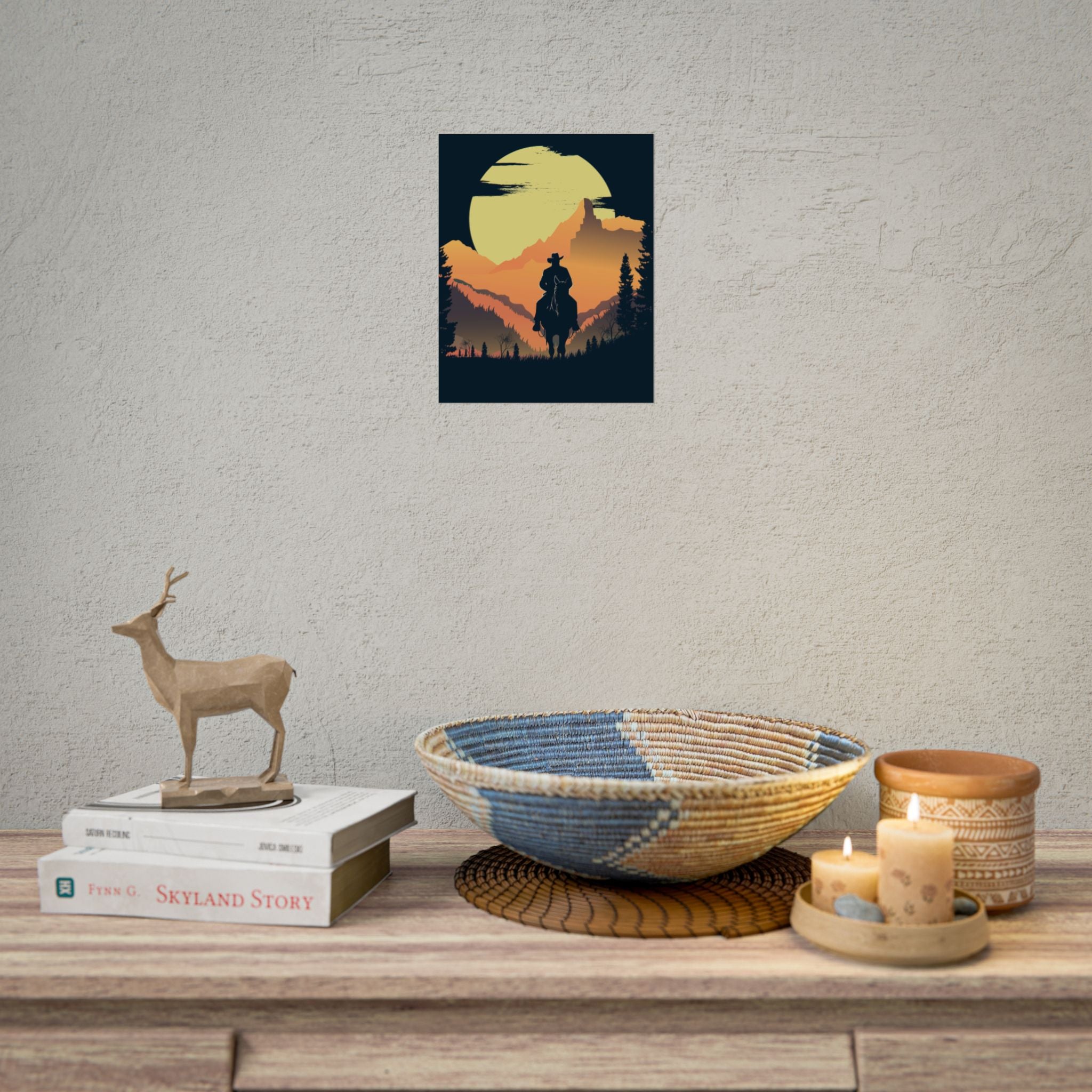 cowboy-western-poster-wall-decor-poster-print-rustic-southwestern-home-decoration-texas-desert-landscape-farmhouse-decor