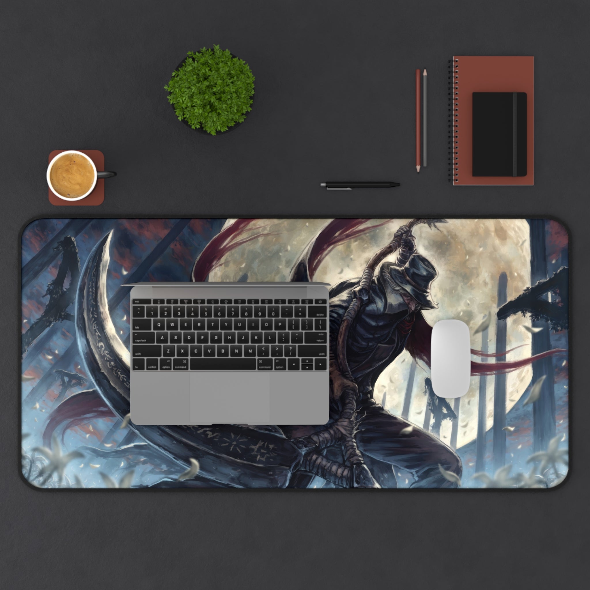 bloodborne-gehrman-the-first-hunter-mouse-pad-scenery-castle-desk-pad-large-gaming-desk-mat-fantasy-