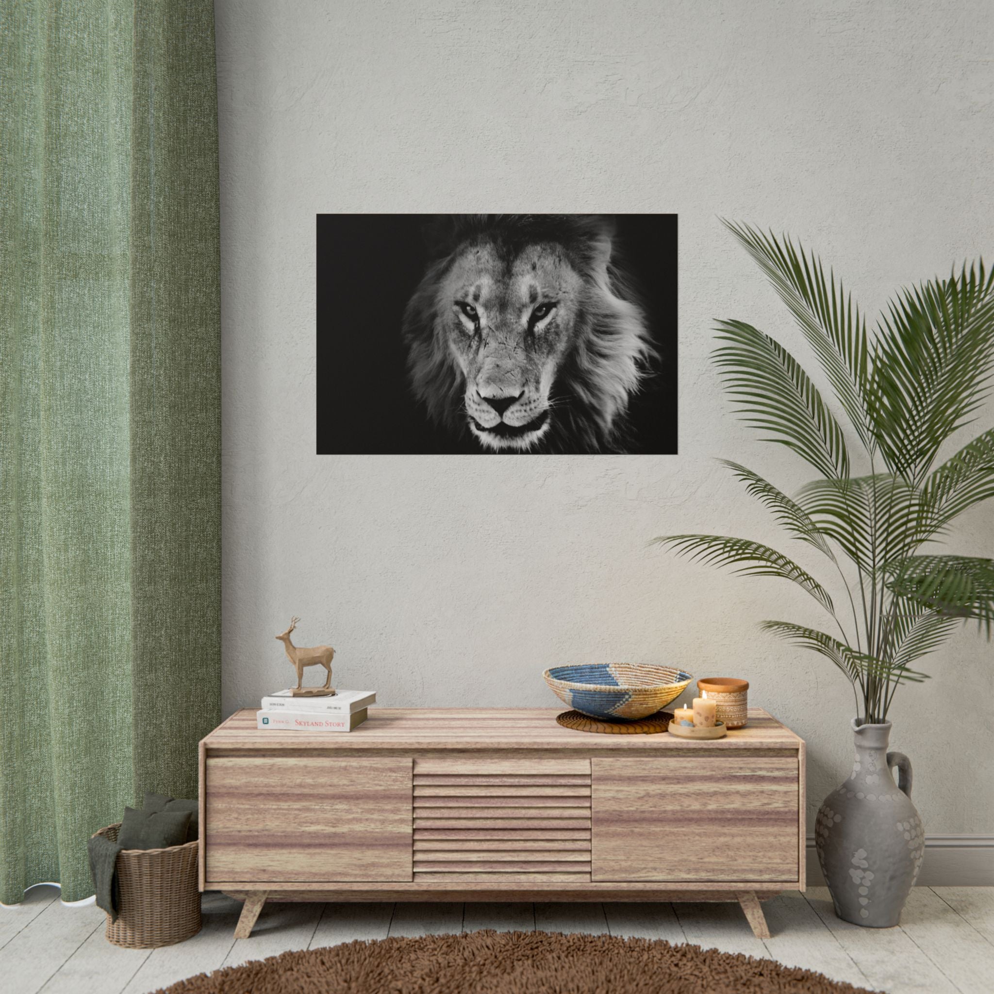 poster-print-lion-wall-art-black-and-white-living-room-decor-monochrome-art-lion-poster-jungle-animal-art-print-wildlife-safa